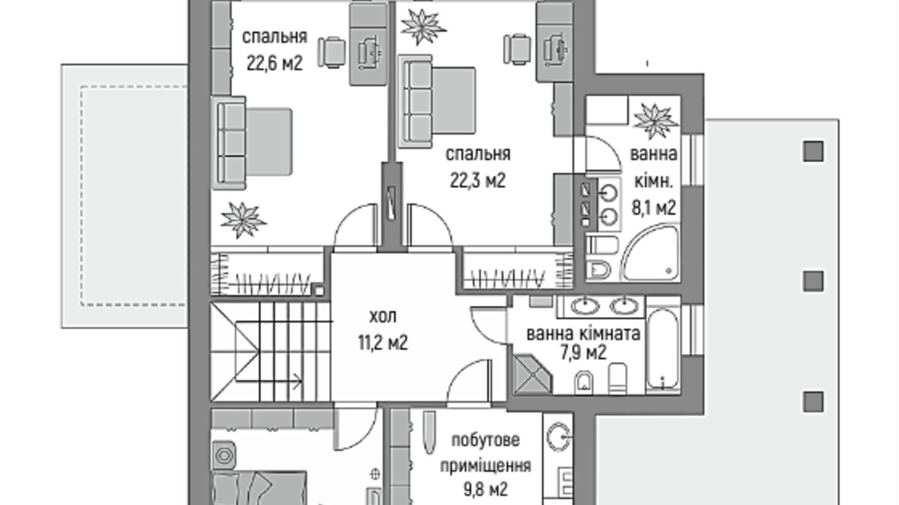 Планировка коттеджа в КГ Парк Хаус 230 м², фото 451012