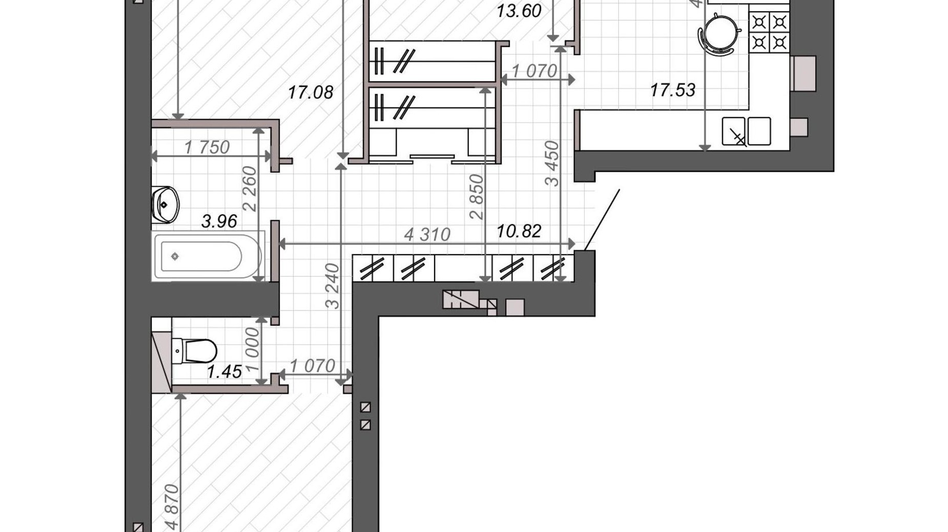 Планировка 3-комнатной квартиры в ЖК Новые Метры PARK 81.9 м², фото 564711