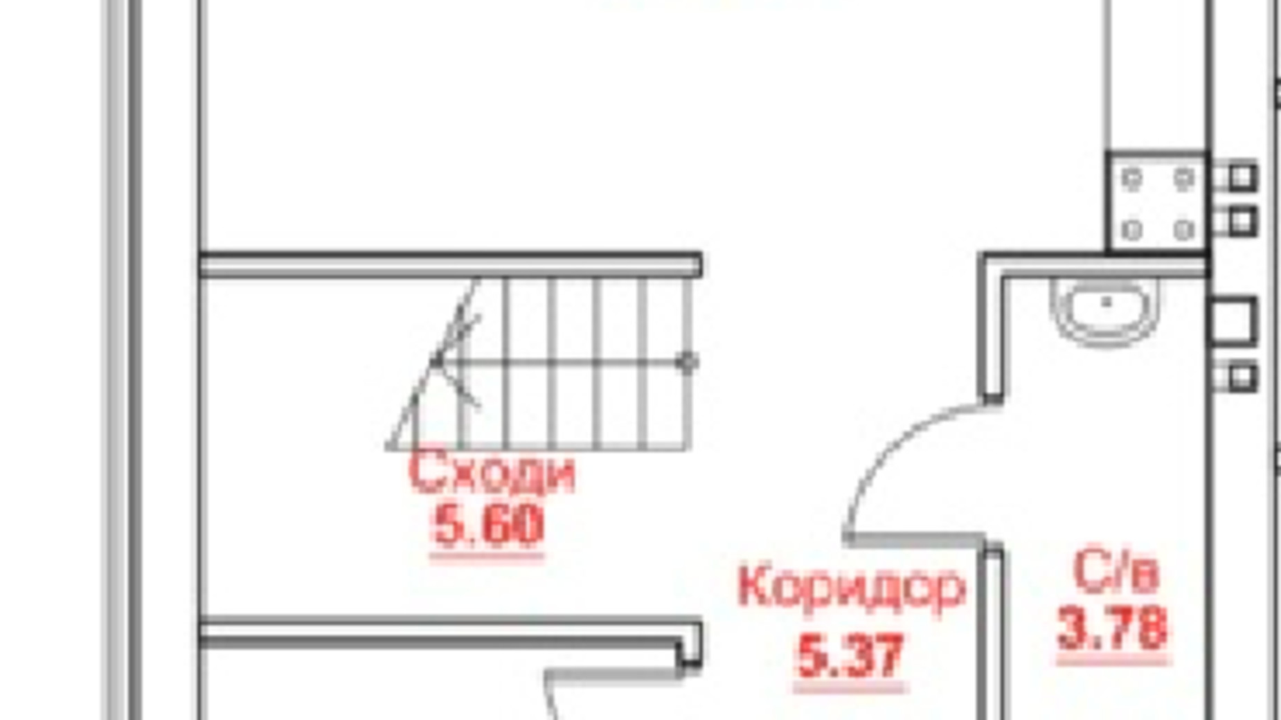 Планировка таунхауса в Таунхаус Сосновый Бор 68.7 м², фото 565202
