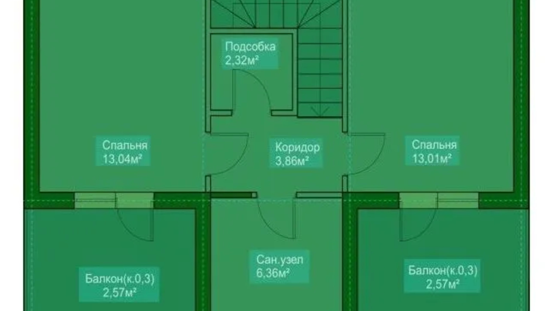 Планировка таунхауса в Таунхаус Академический 99 м², фото 568173