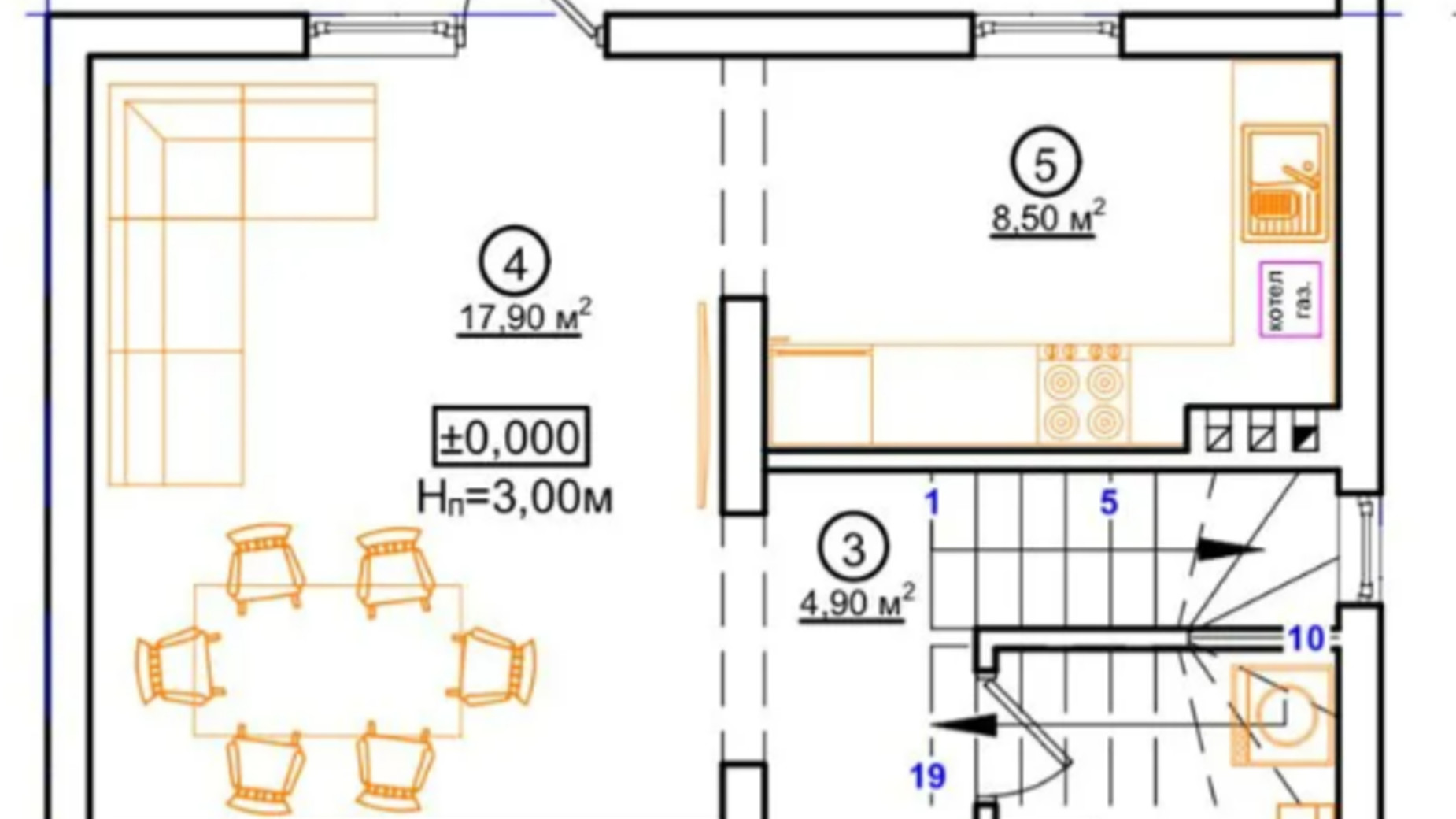 Планировка таунхауса в Таунхаус Hygge 90 м², фото 578043