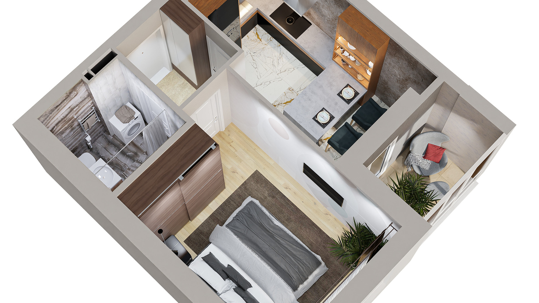 Планировка 1-комнатной квартиры в ЖК Centr City 35.5 м², фото 579625
