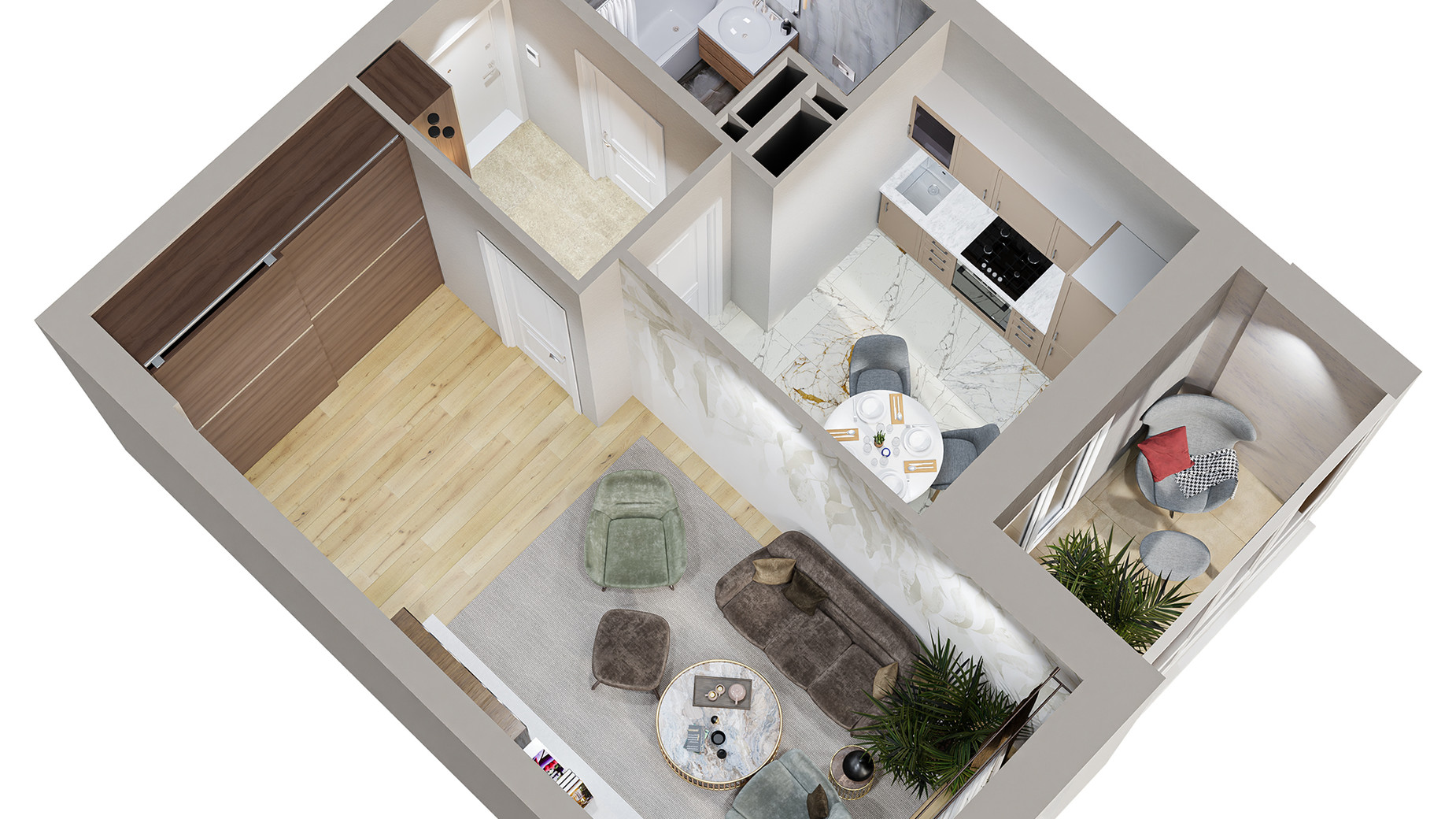 Планировка 1-комнатной квартиры в ЖК Centr City 37.34 м², фото 579637