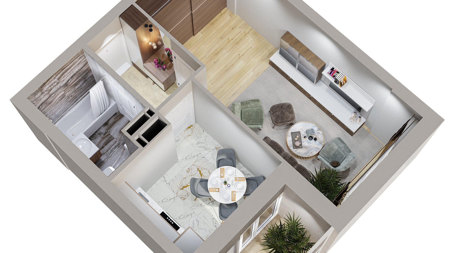 Планировка 1-комнатной квартиры в ЖК Centr City 37.47 м², фото 579639