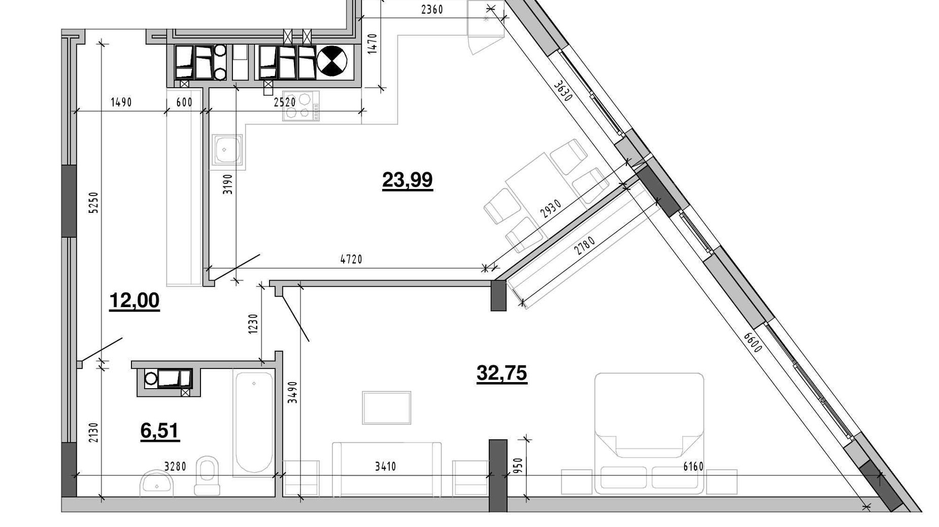 Планування 1-кімнатної квартири в ЖК Містечко Підзамче 75.25 м², фото 580731