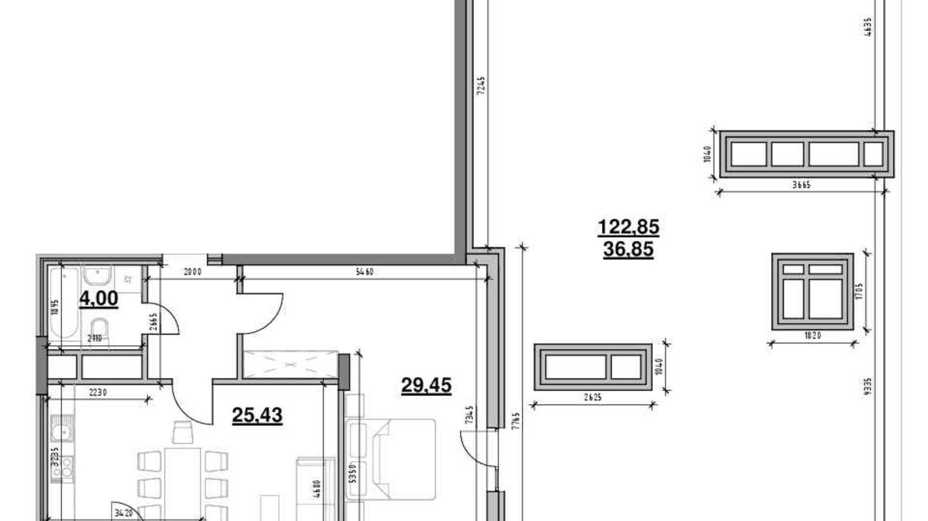 Планировка 1-комнатной квартиры в ЖК Америка 102.9 м², фото 583457