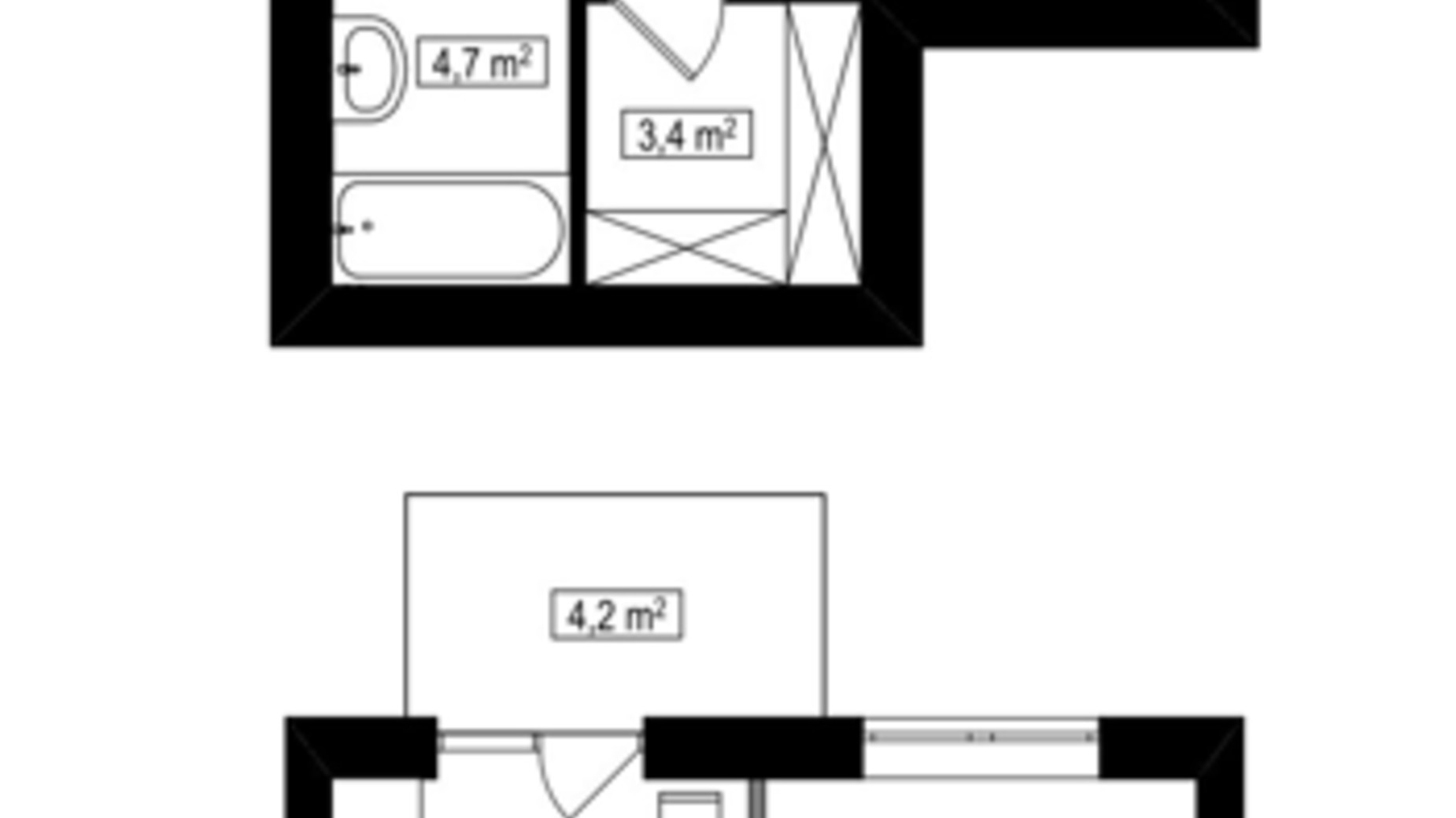 Планировка много­уровневой квартиры в ЖК Амстердам Клубный 72.5 м², фото 588082