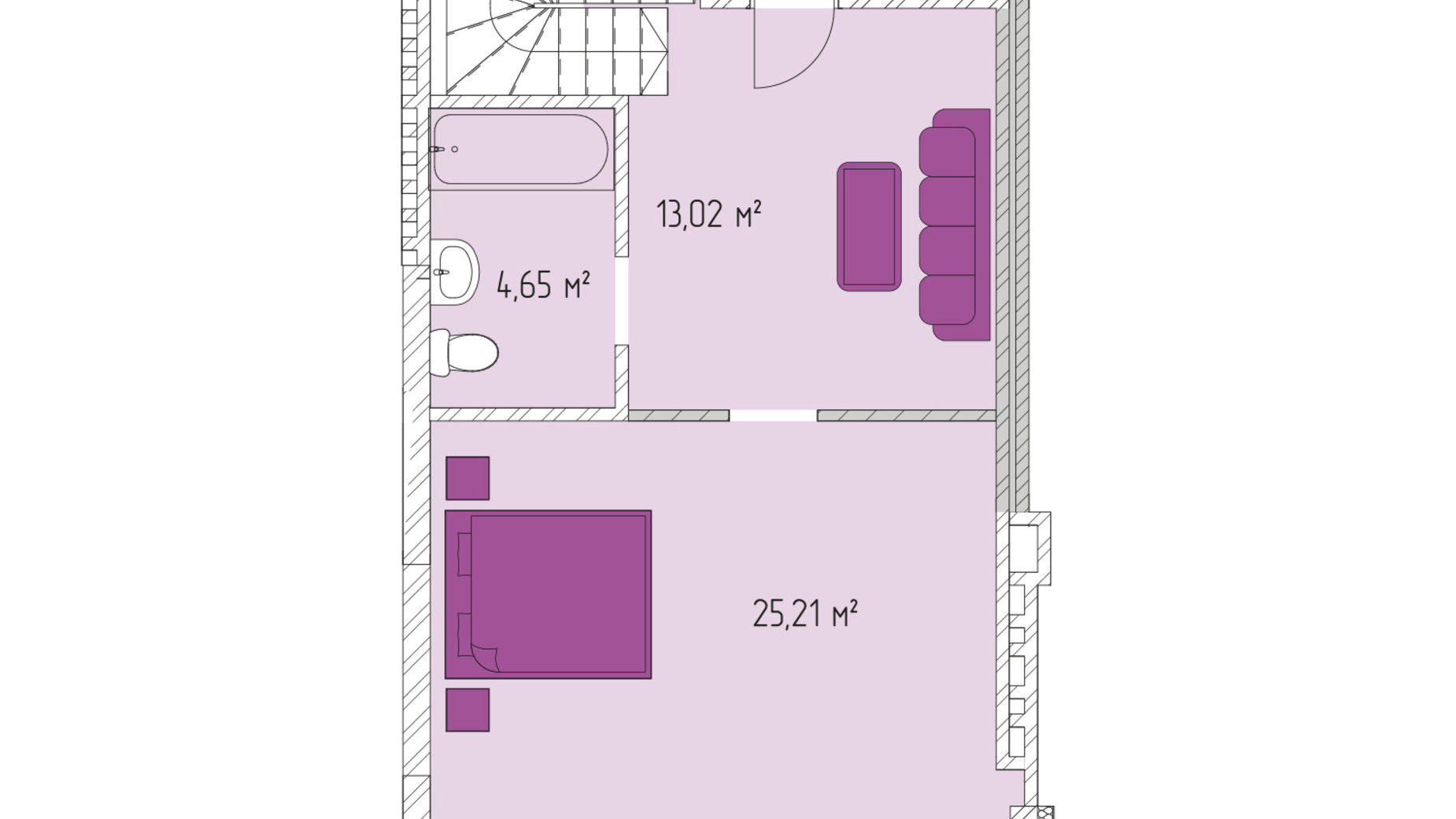 Планировка много­уровневой квартиры в ЖК Лавандовый 117.71 м², фото 589166