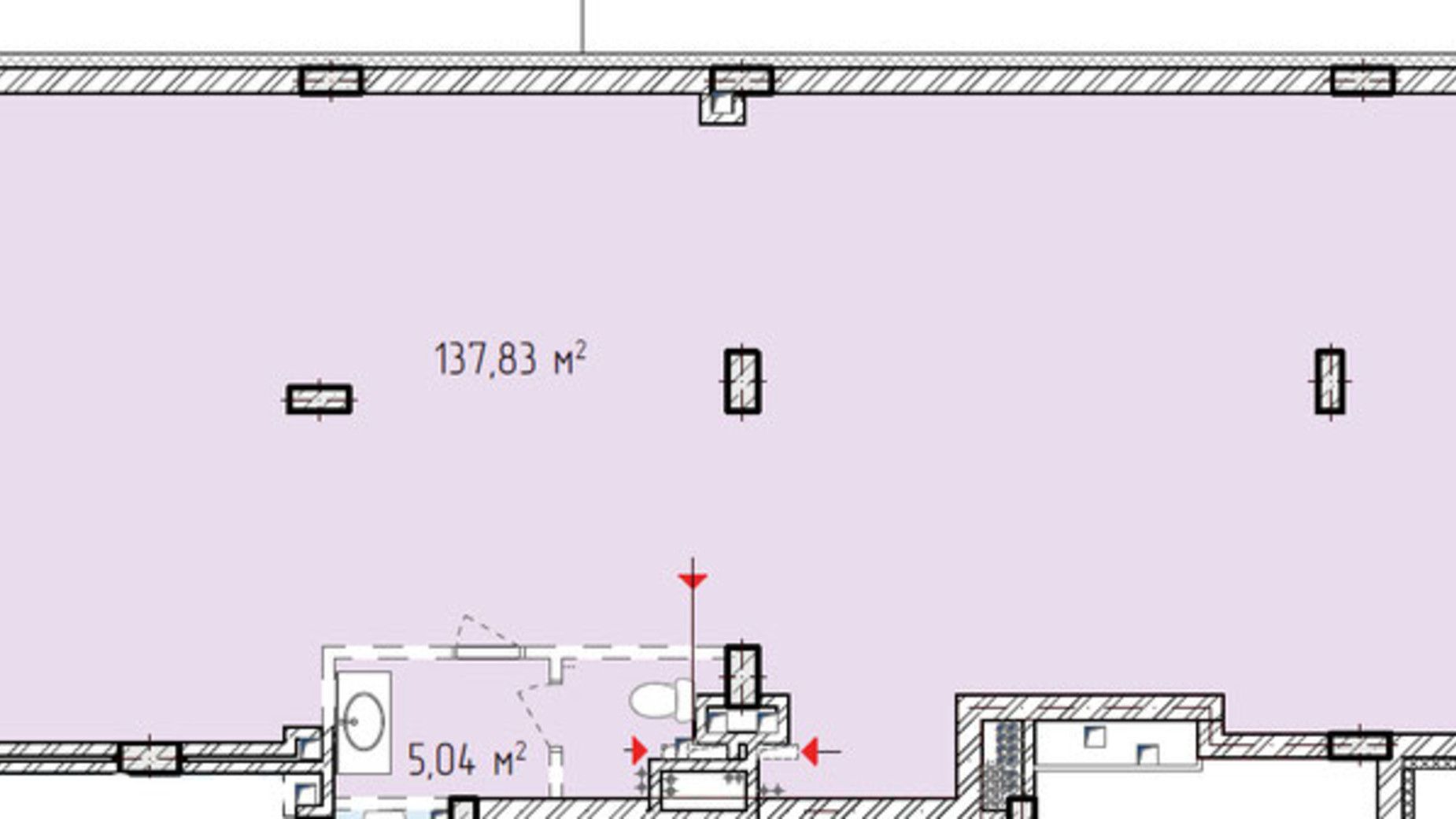 Планировка торгового помещения в ЖК Лавандовый 147.17 м², фото 589184
