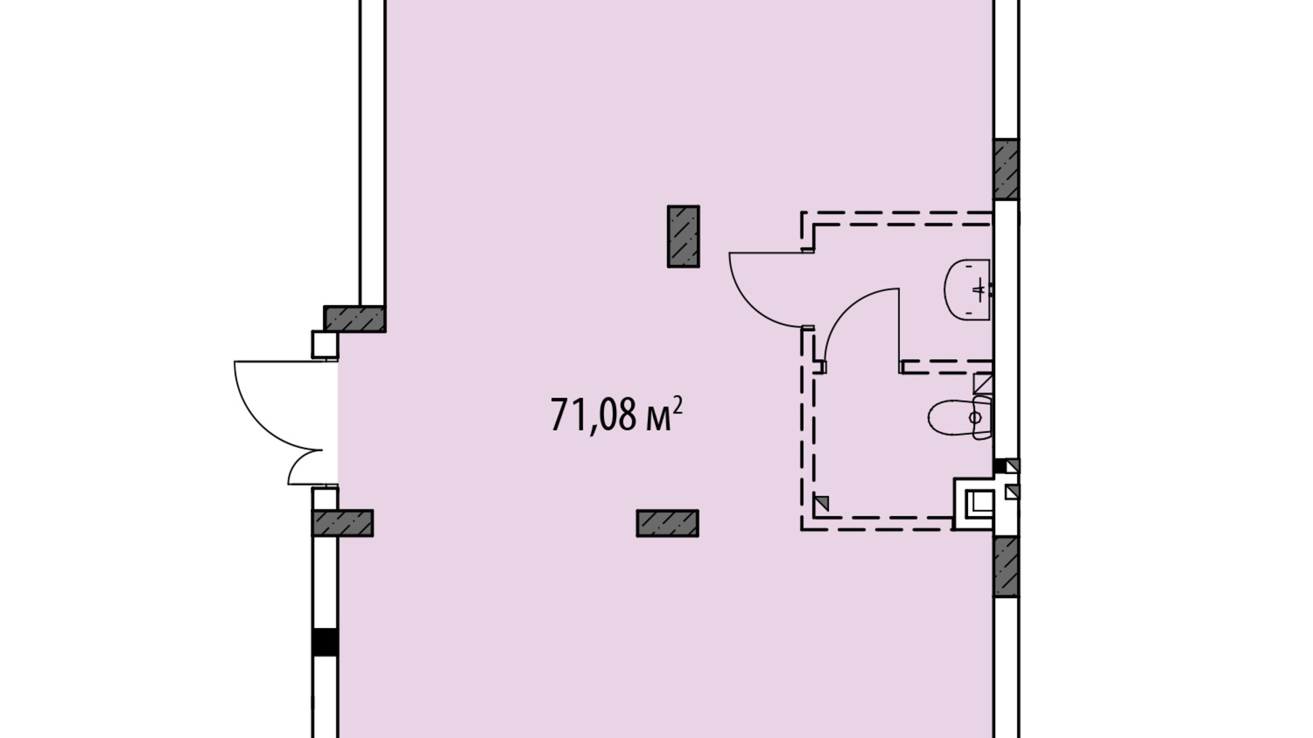 Планировка торгового помещения в ЖК Лавандовый 71.08 м², фото 589193