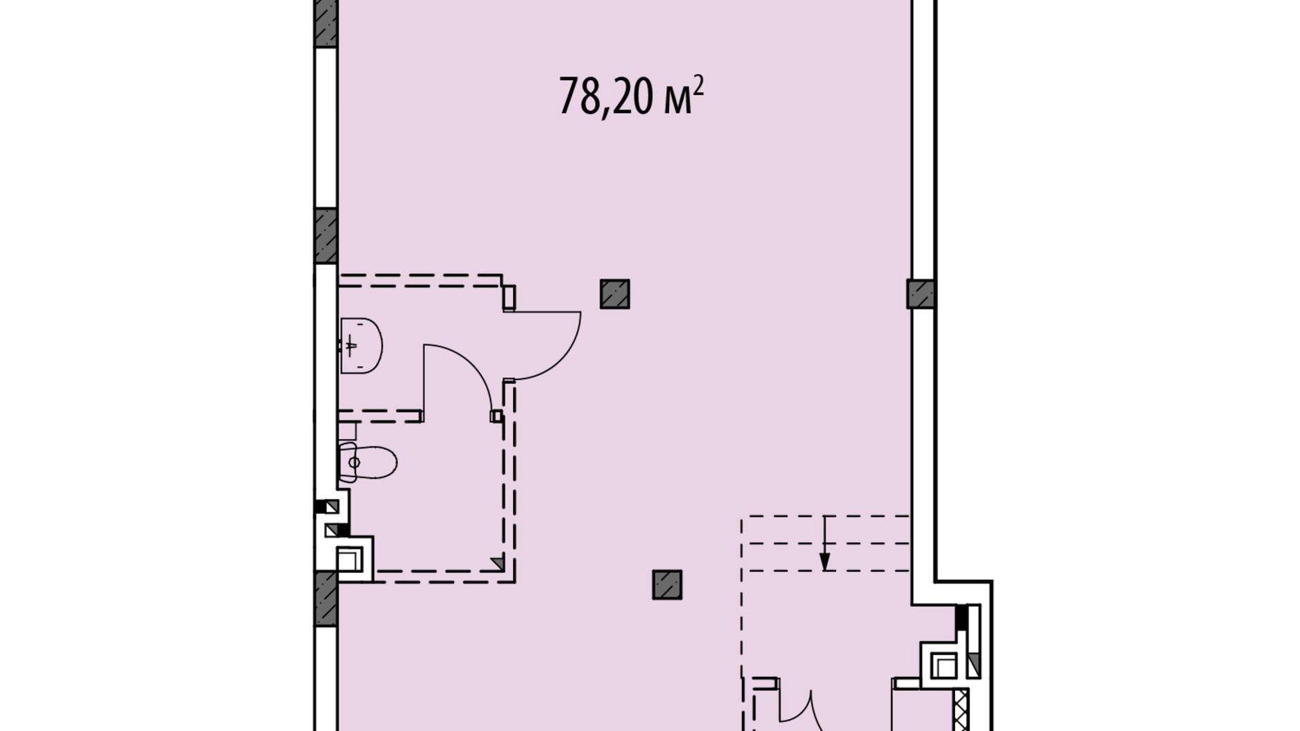 Планировка торгового помещения в ЖК Лавандовый 78.2 м², фото 589194