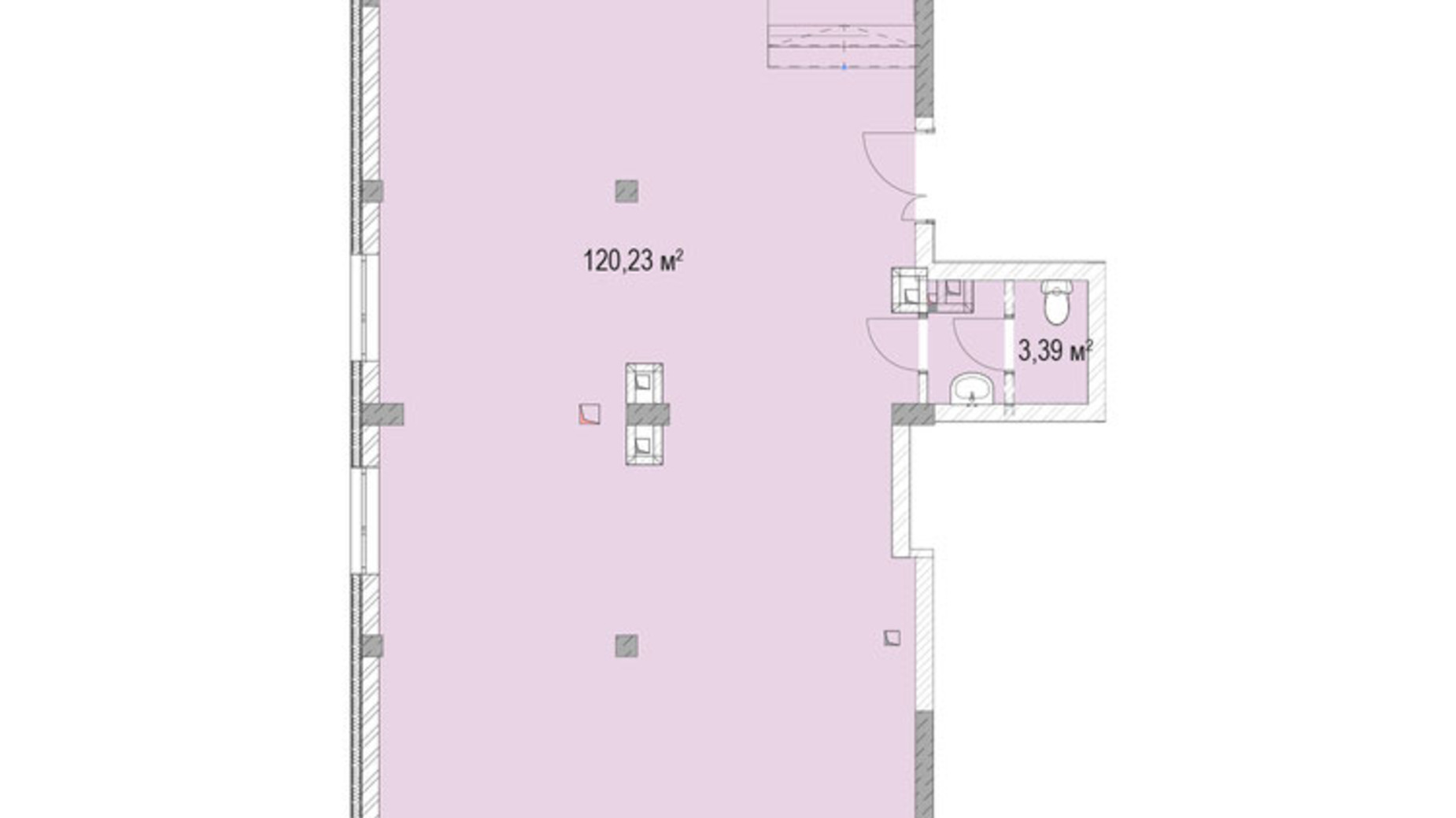 Планування торгової площі в ЖК Лавандовий 129.87 м², фото 589195