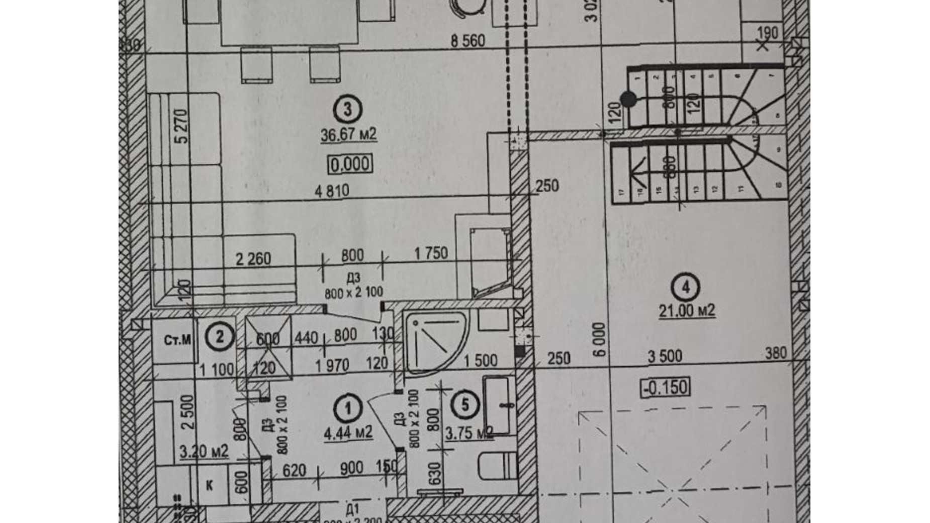 Планировка таунхауса в КГ Дубы 140 м², фото 613394