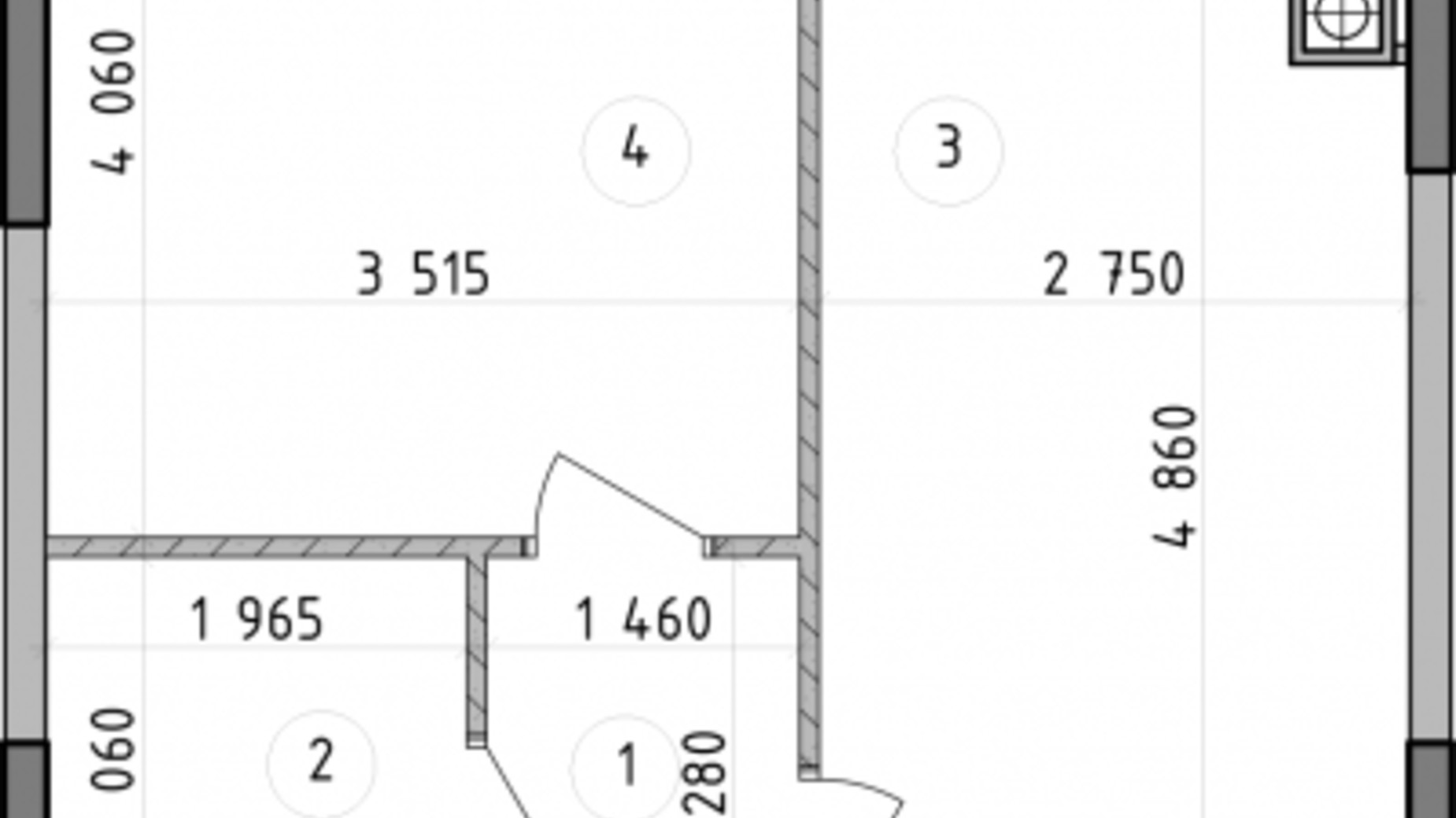 Планировка 1-комнатной квартиры в ЖК Оптимісто 37.83 м², фото 616996
