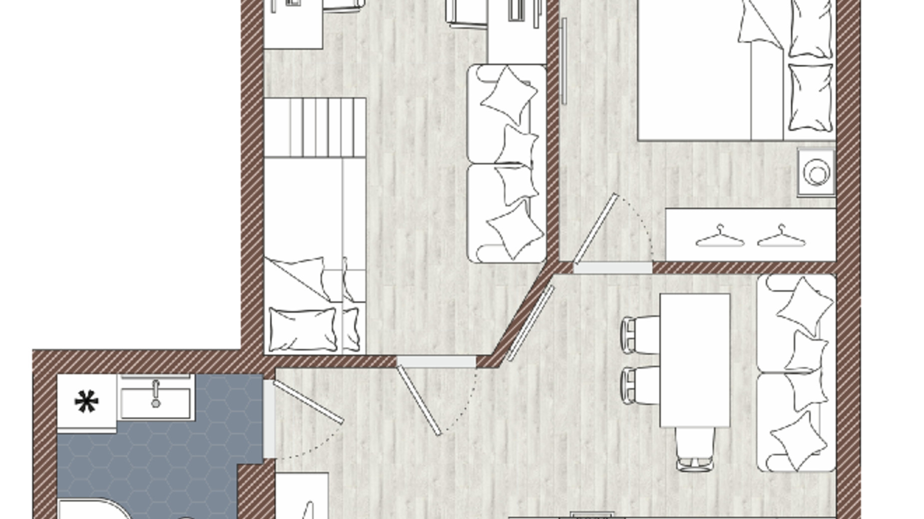 Планування апартаментів в Апарт-комплекс Тиса Renovation 42.5 м², фото 617113