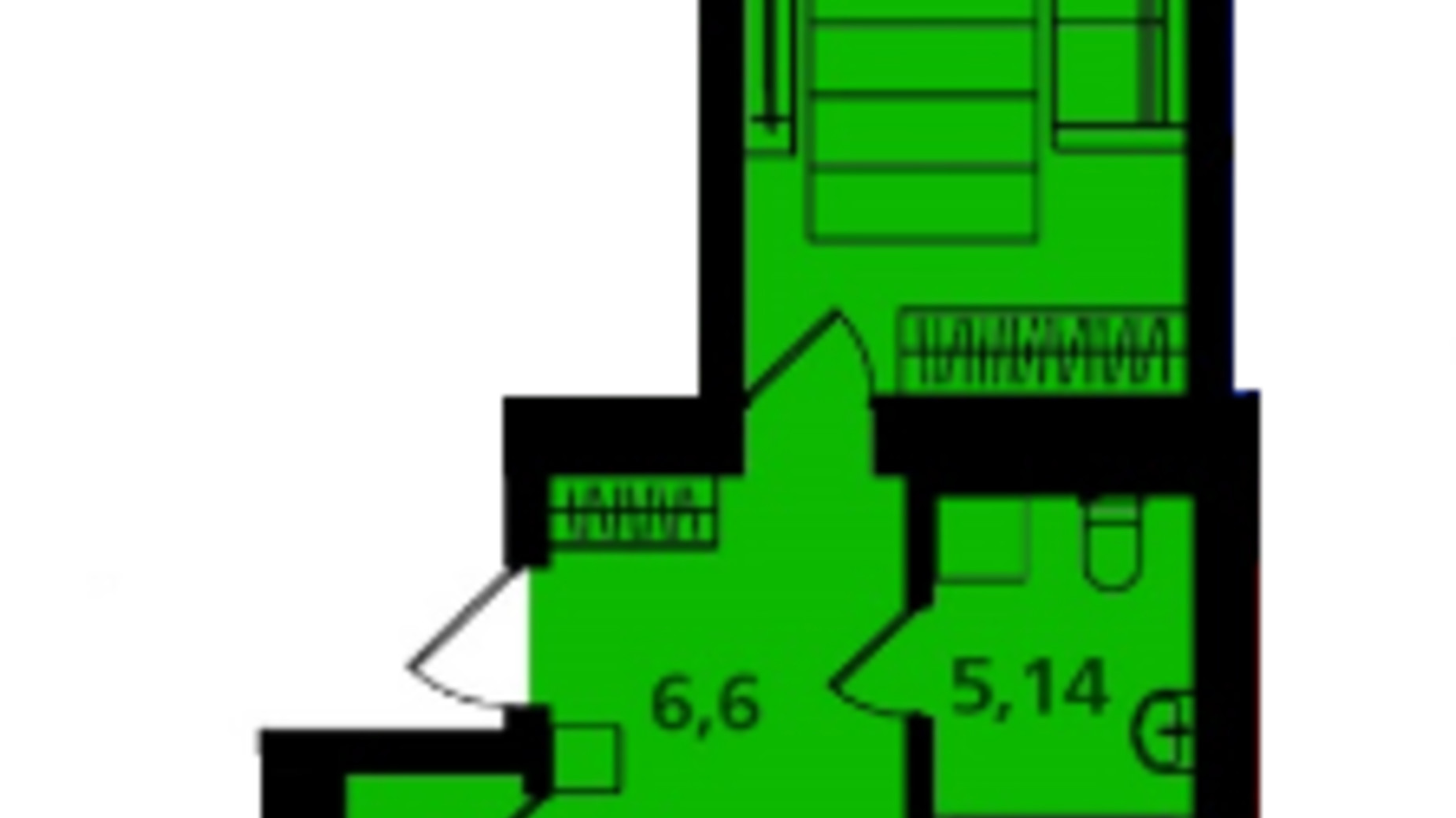 Планировка 2-комнатной квартиры в ЖК Опришівська Слобода 52.67 м², фото 617496