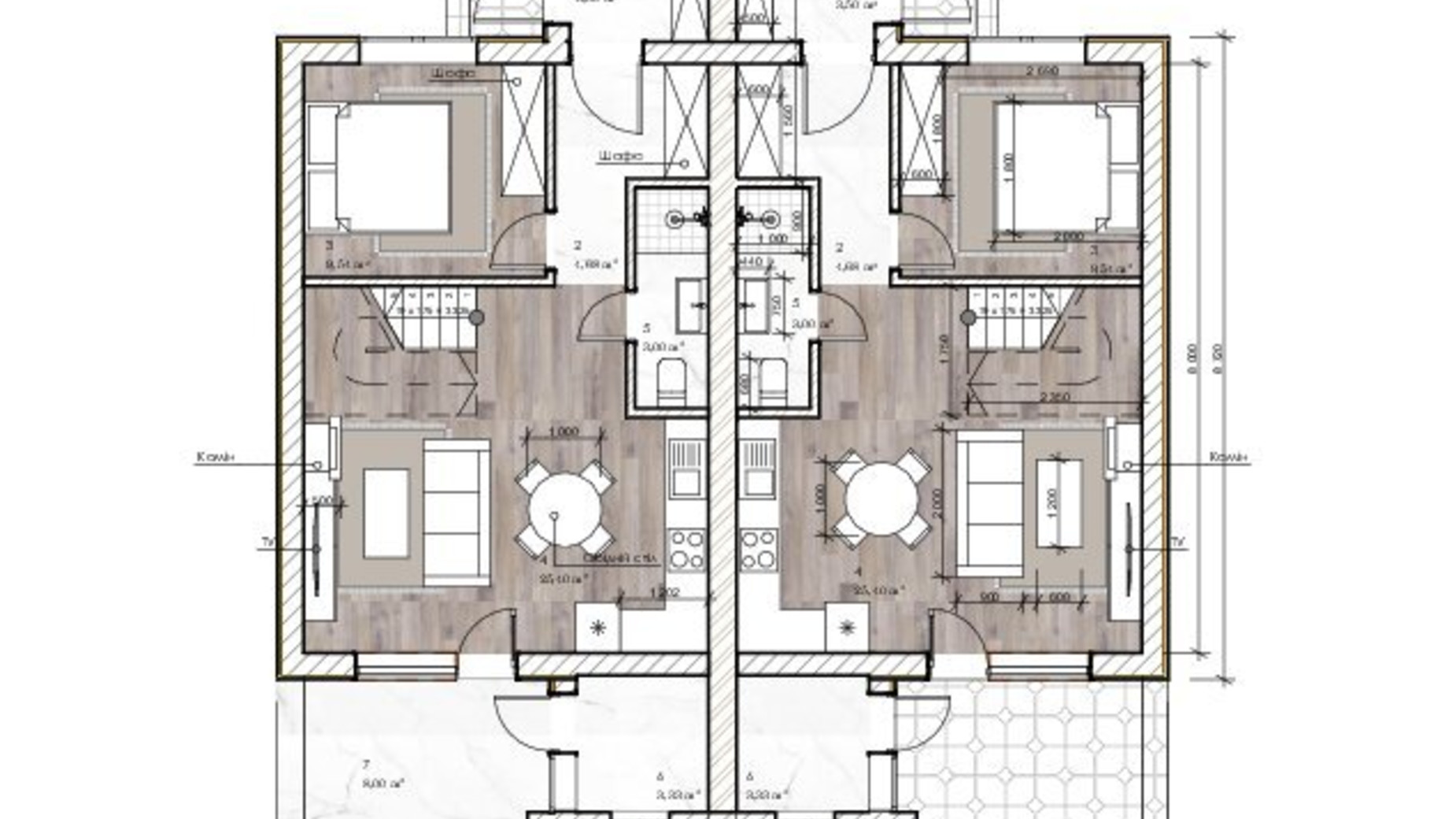 Планировка дуплекса в КГ White-Blackie Duplex 120 м², фото 619012