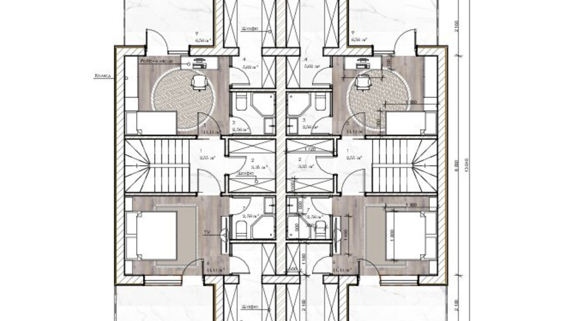 Планировка дуплекса в КГ White-Blackie Duplex 120 м², фото 619014