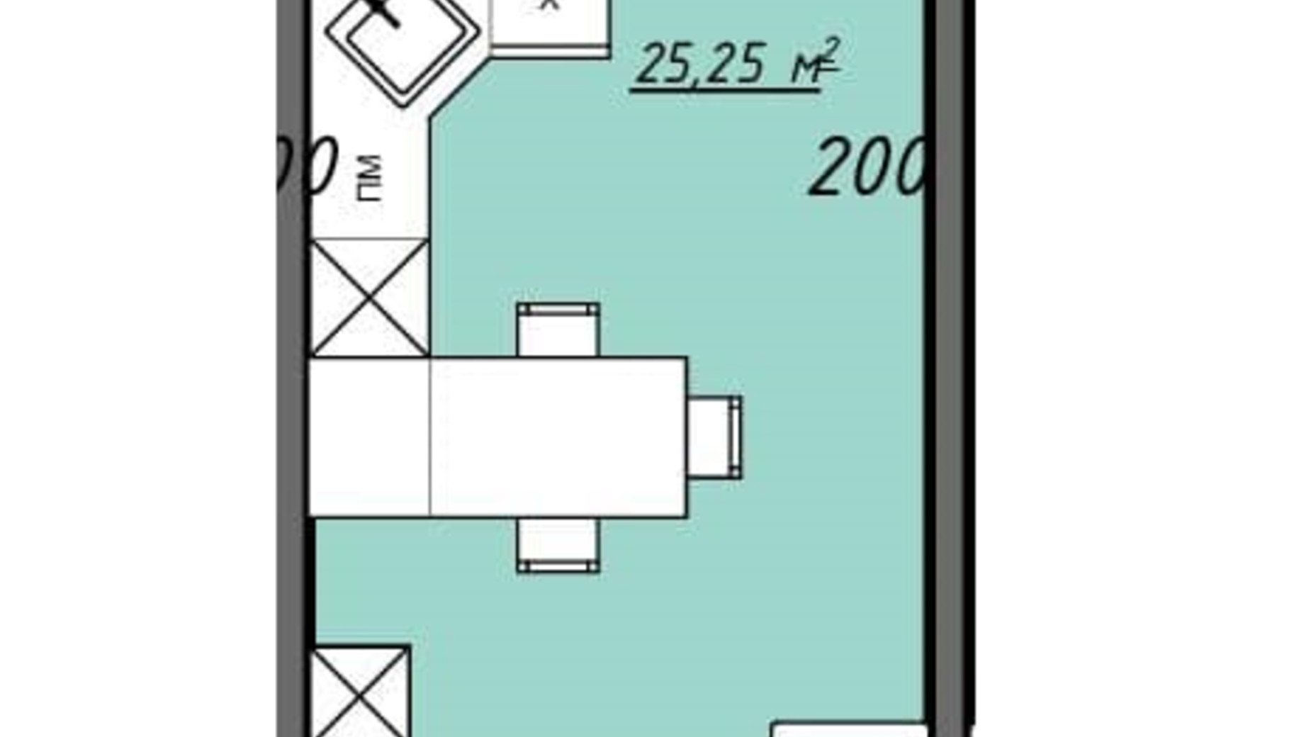 Планировка 1-комнатной квартиры в ЖК Sofi House 28.8 м², фото 620394