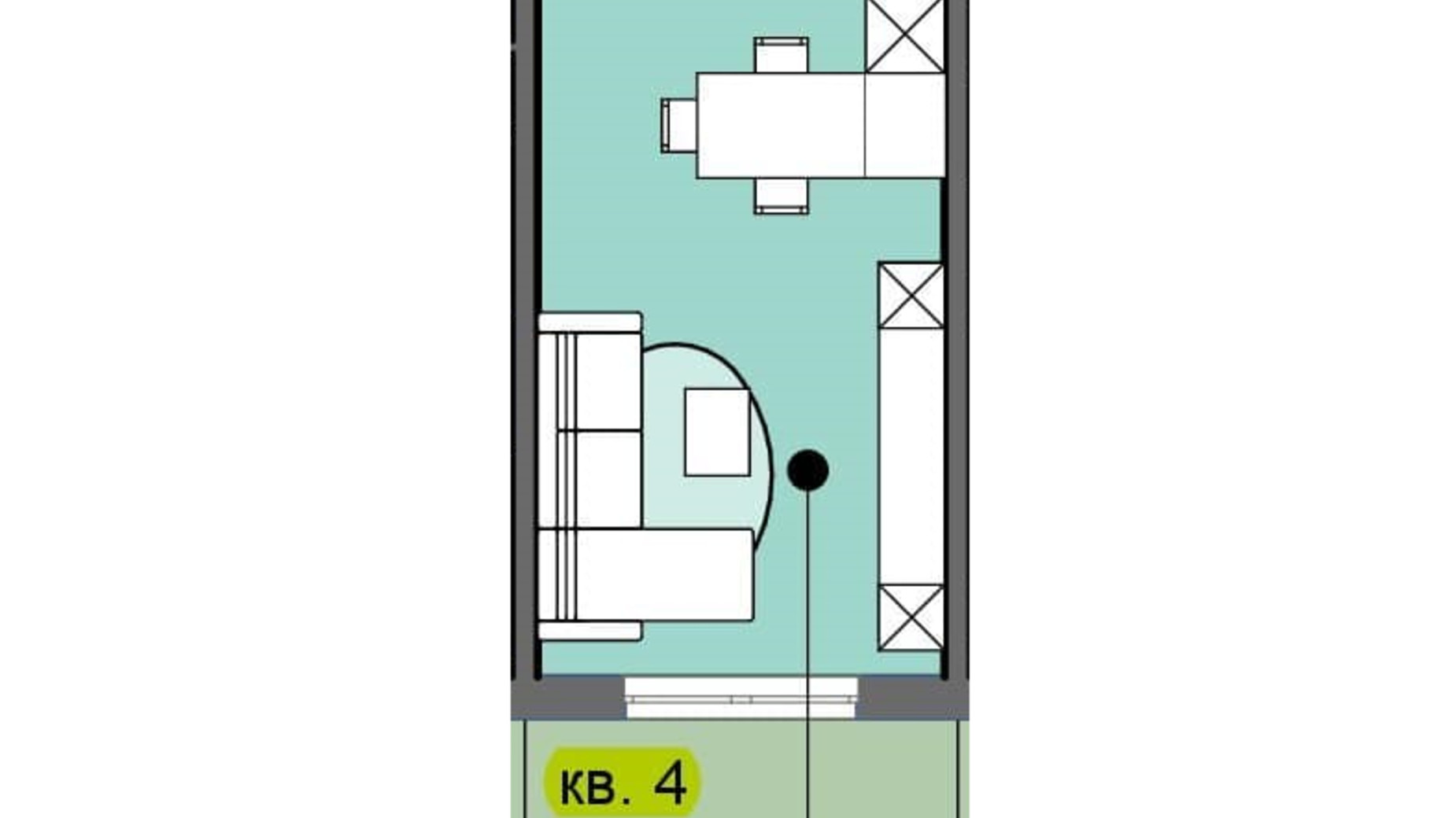 Планировка 1-комнатной квартиры в ЖК Sofi House 33 м², фото 620405