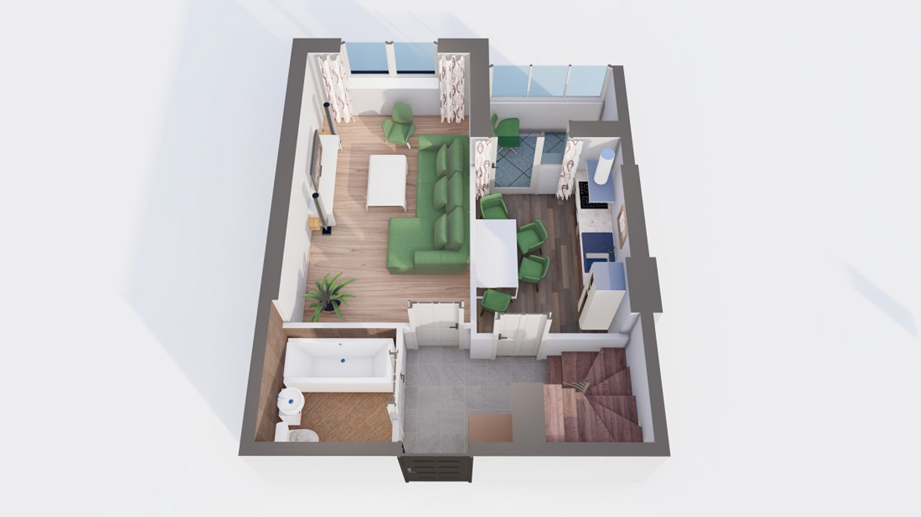 Планування багато­рівневої квартири в ЖК Orange Park 66.7 м², фото 620993
