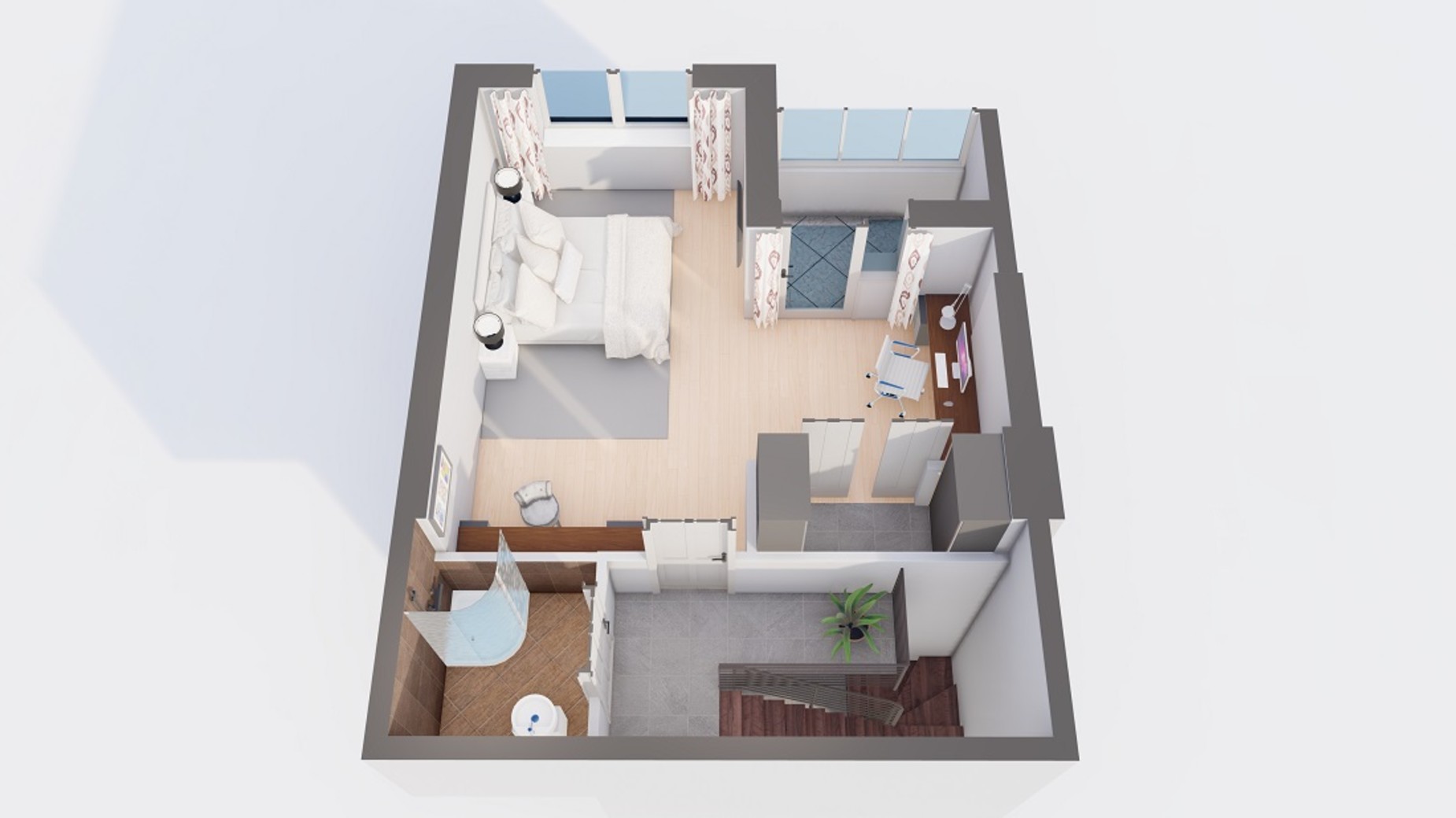 Планування багато­рівневої квартири в ЖК Orange Park 66.7 м², фото 620999