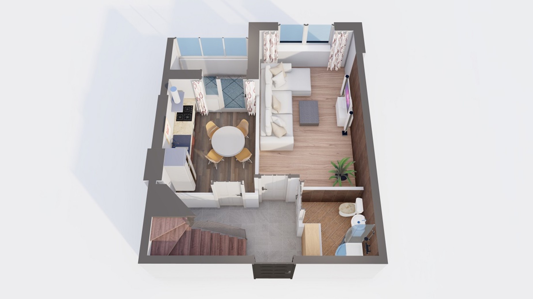 Планировка много­уровневой квартиры в ЖК Orange Park 72.03 м², фото 621015