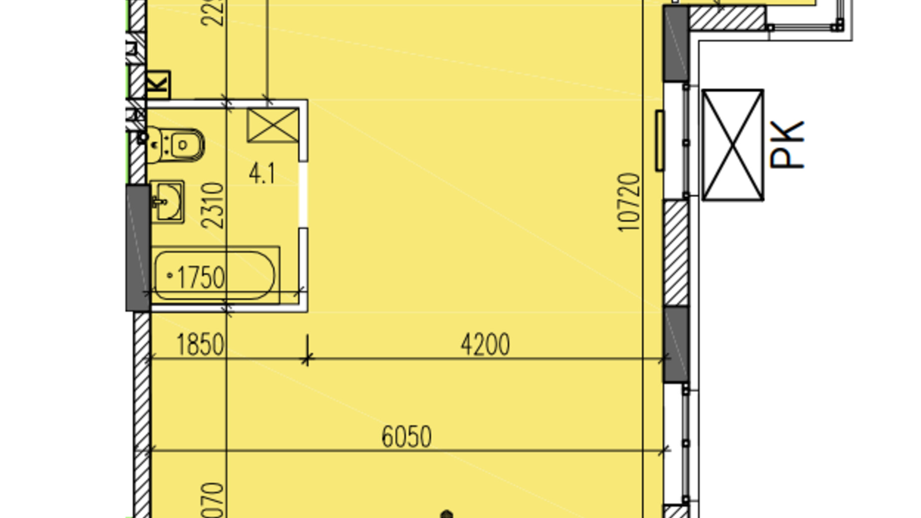 Планування 2-кімнатної квартири в ЖК Затишний-2 69.8 м², фото 625650