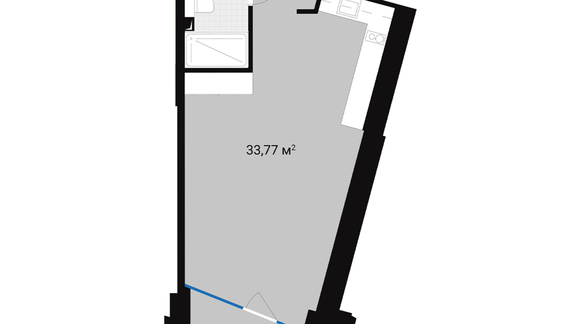 Планировка апартаментов в Апарт-комплекс Mountain Residence 47.02 м², фото 628976
