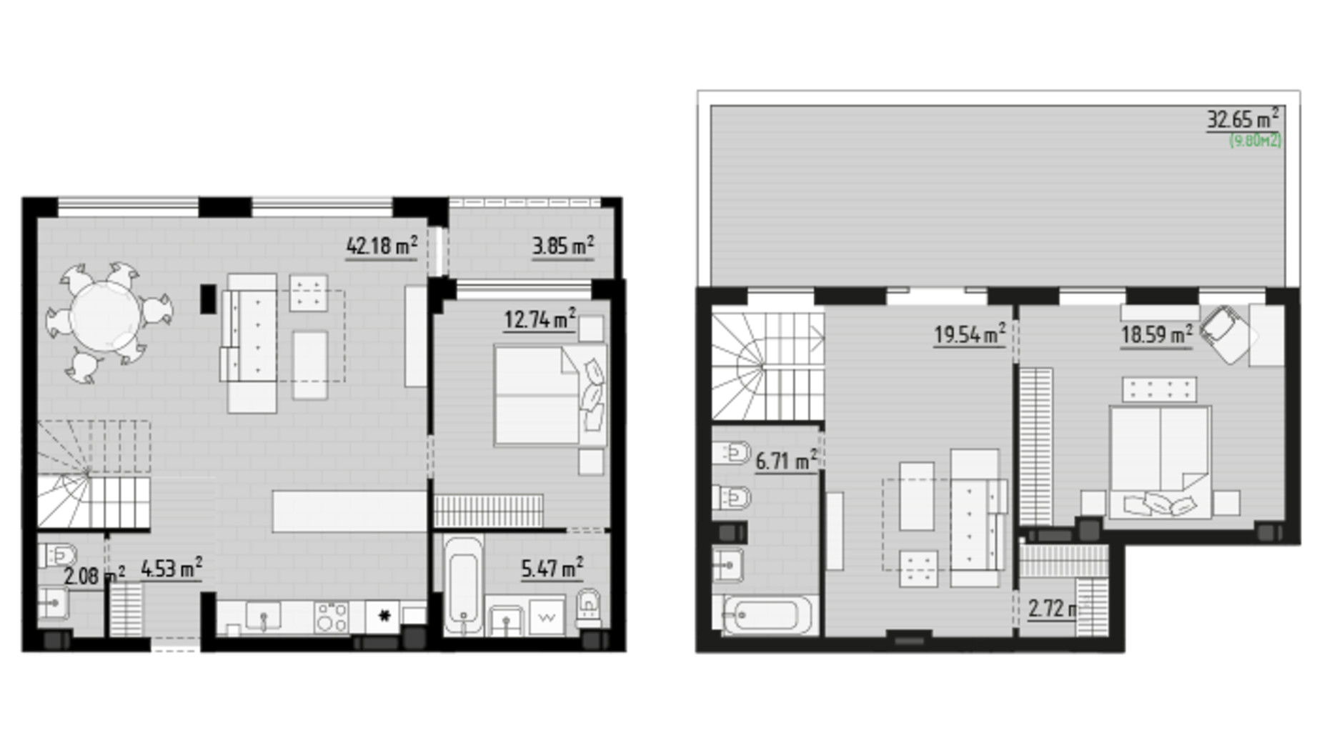 Планировка 3-комнатной квартиры в ЖК Parktown 128.22 м², фото 631945