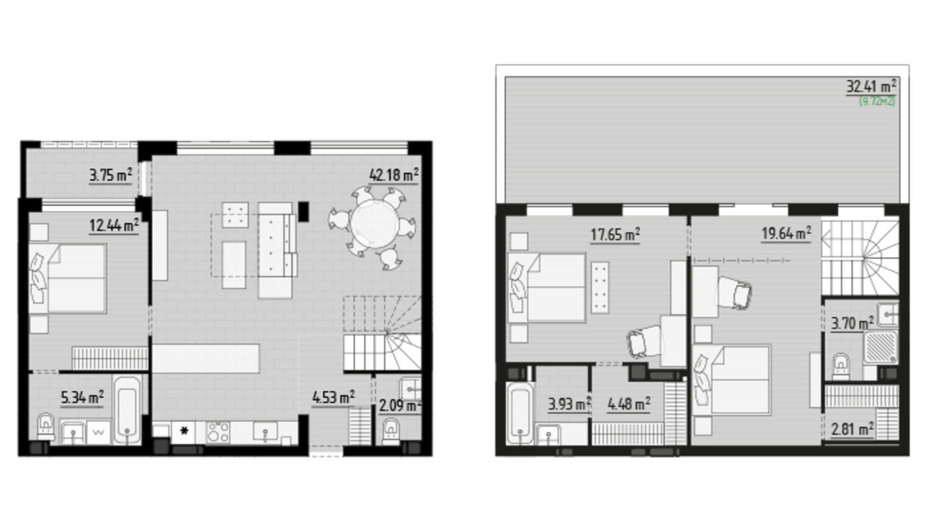 Планировка 3-комнатной квартиры в ЖК Parktown 132.26 м², фото 631948