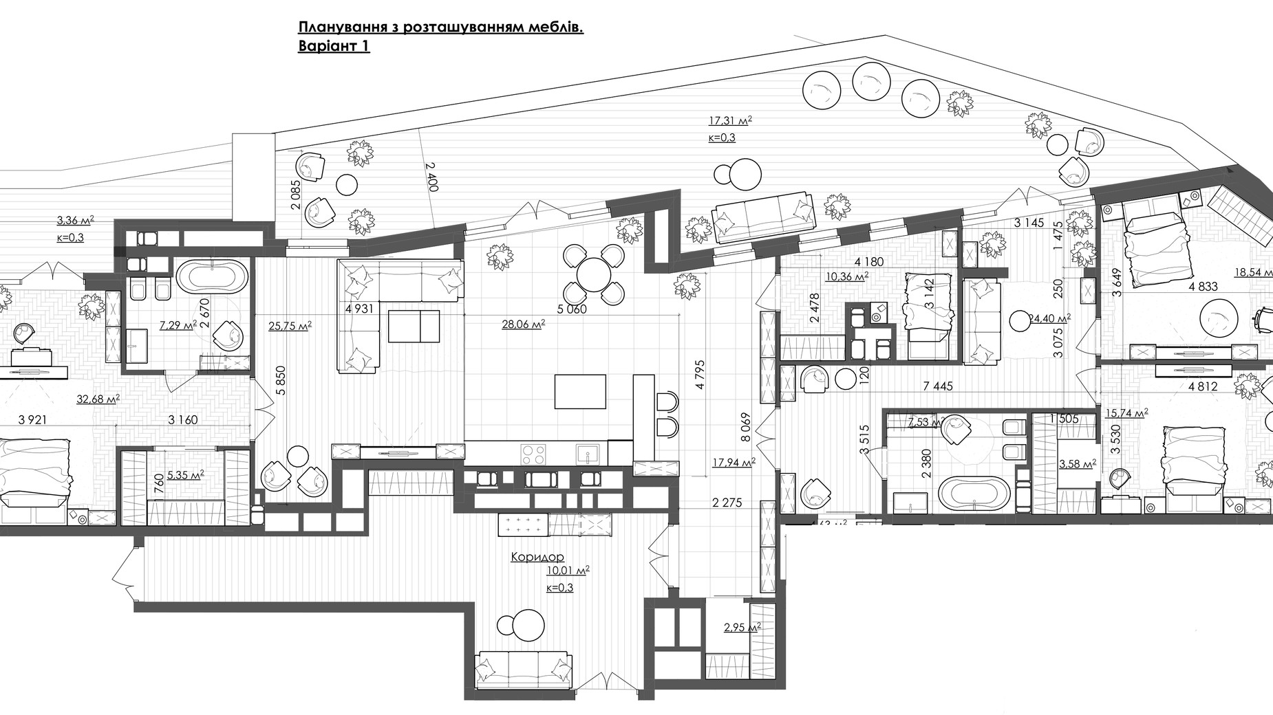 Планировка 3-комнатной квартиры в ЖК Krauss Gallery 229.82 м², фото 639606