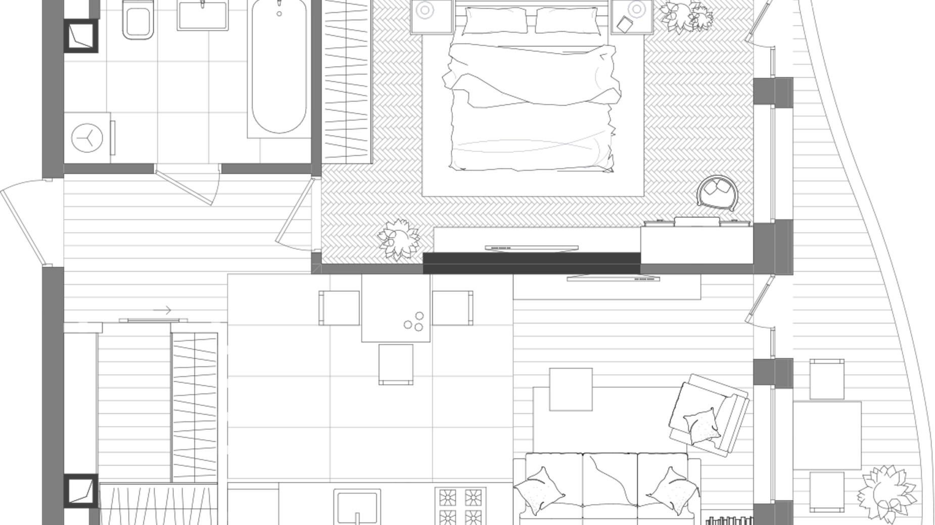 Планировка 1-комнатной квартиры в ЖК Creator City 50.82 м², фото 640692