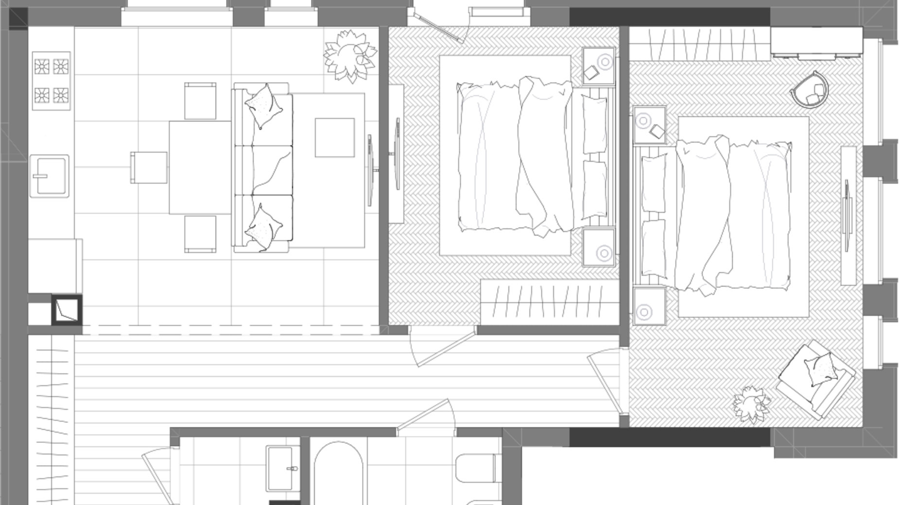 Планировка 2-комнатной квартиры в ЖК Creator City 66.72 м², фото 640707
