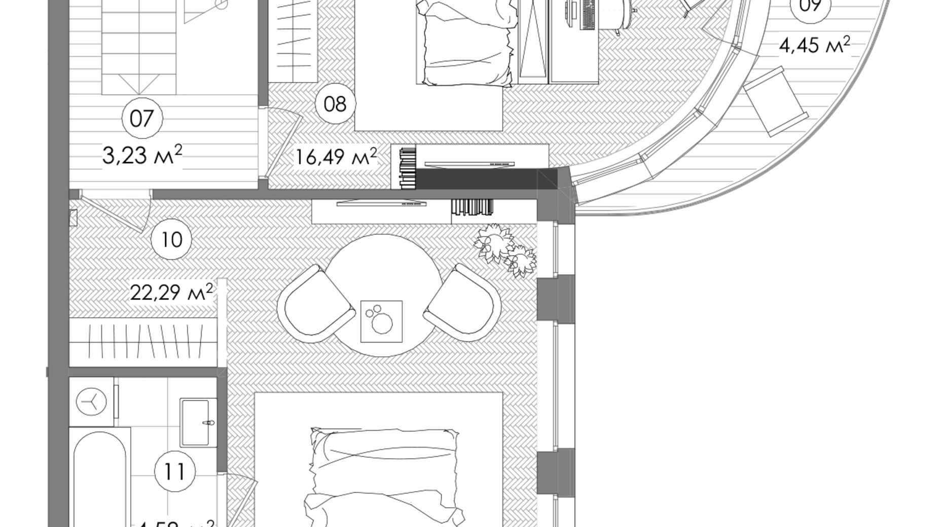 Планировка 3-комнатной квартиры в ЖК Creator City 97.88 м², фото 640723