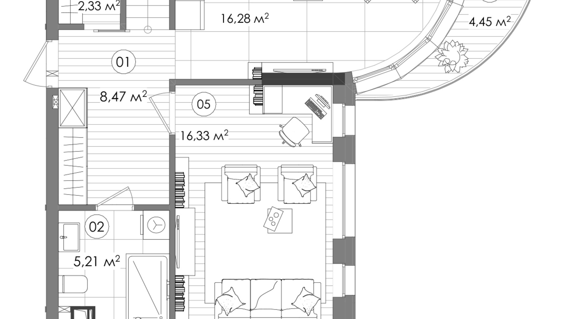 Планировка 3-комнатной квартиры в ЖК Creator City 97.88 м², фото 640726