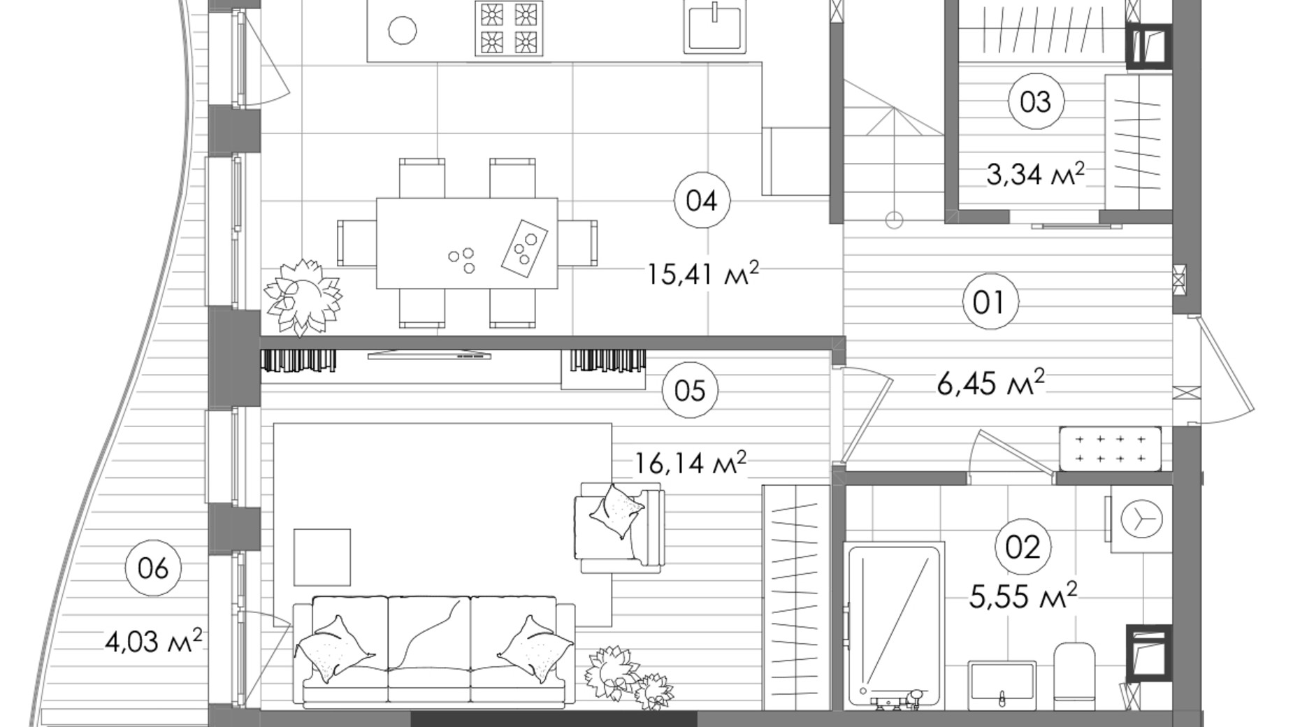 Планировка 4-комнатной квартиры в ЖК Creator City 119.7 м², фото 640727