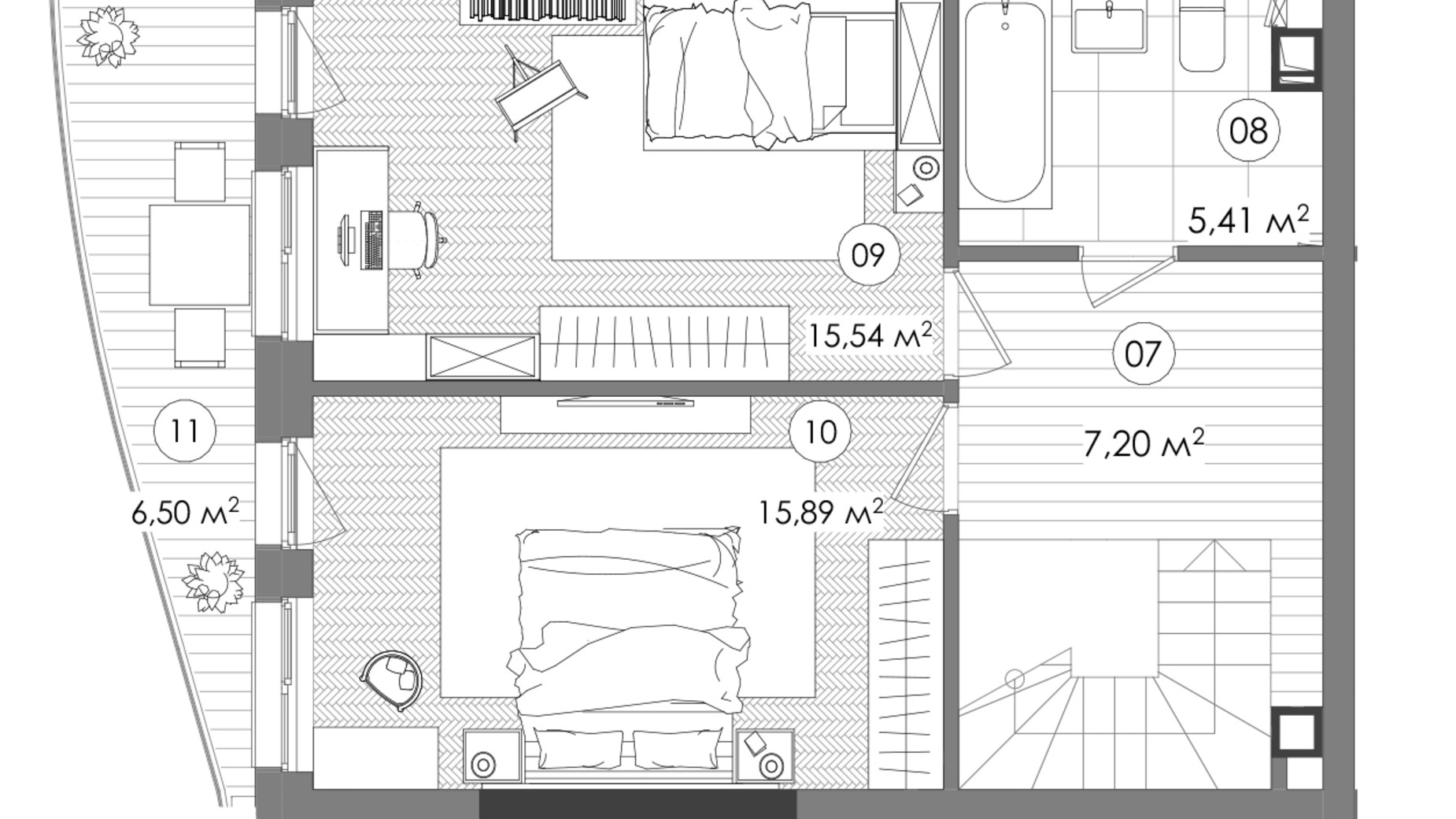 Планировка 3-комнатной квартиры в ЖК Creator City 95.33 м², фото 640728