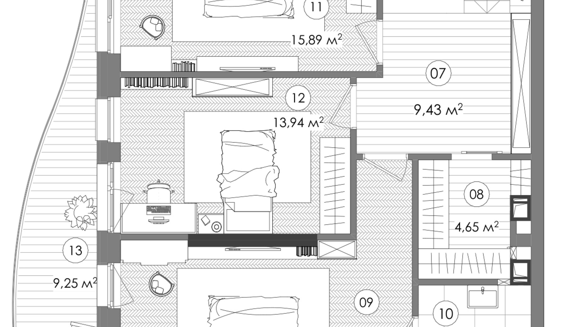 Планировка 4-комнатной квартиры в ЖК Creator City 119.7 м², фото 640731
