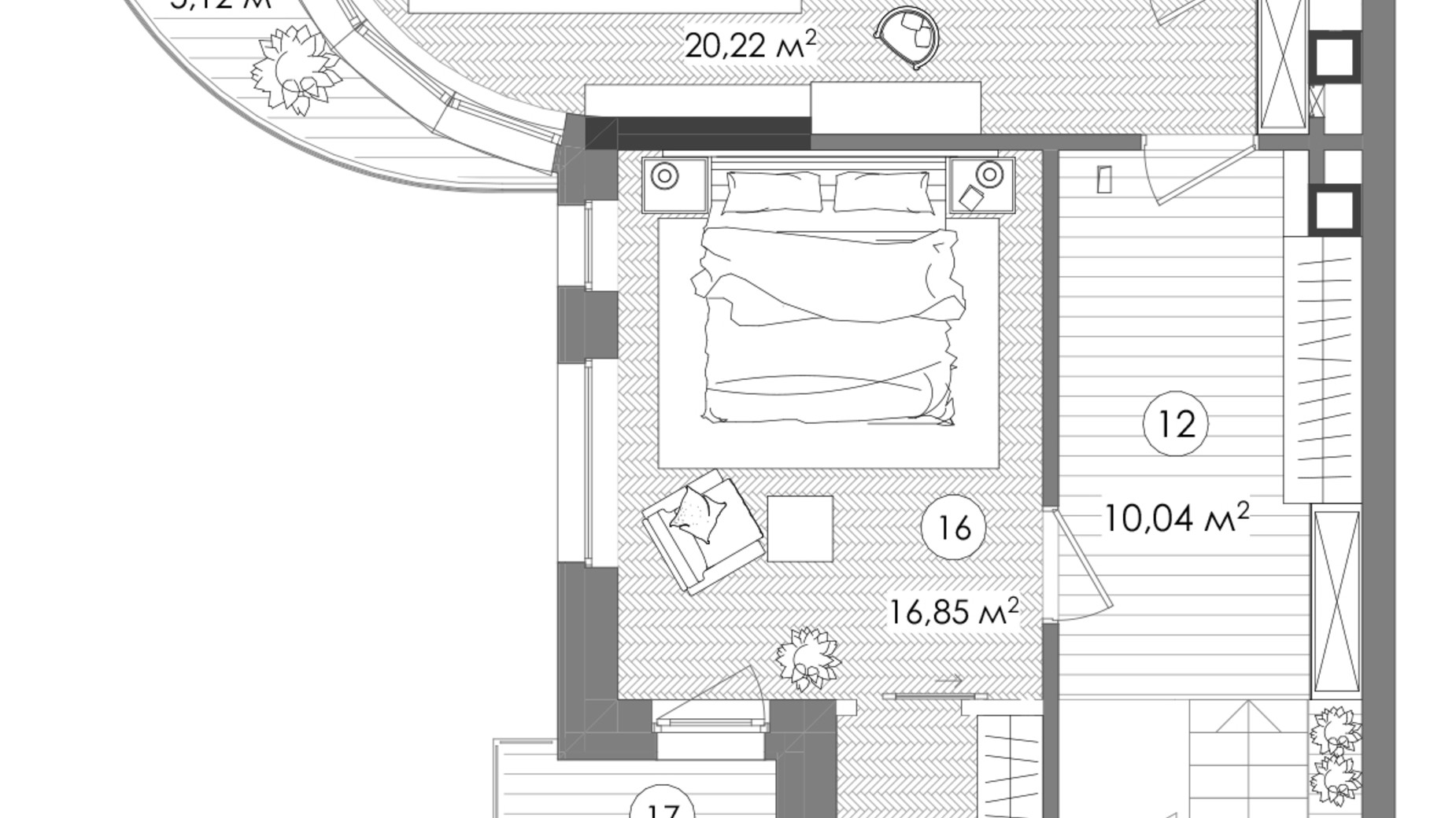 Планування 4-кімнатної квартири в ЖК Creator City 140.47 м², фото 640738