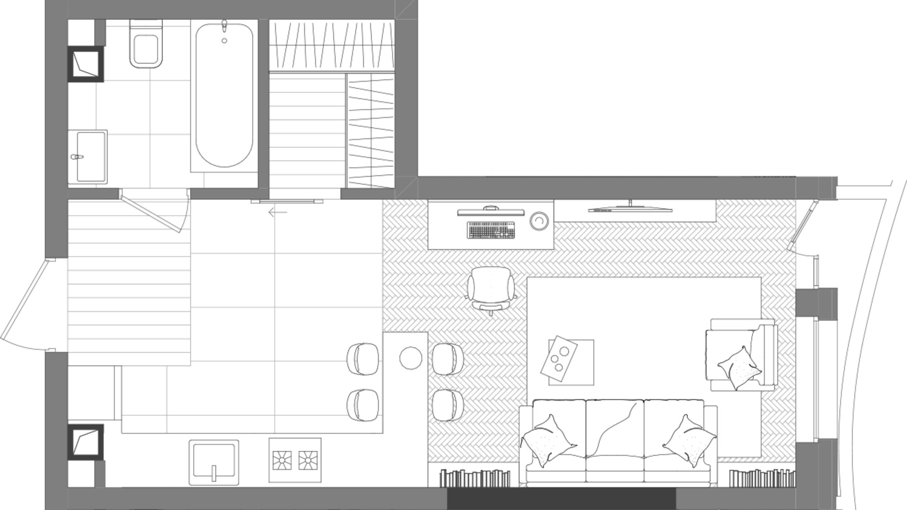 Планировка 1-комнатной квартиры в ЖК Creator City 31.91 м², фото 642090
