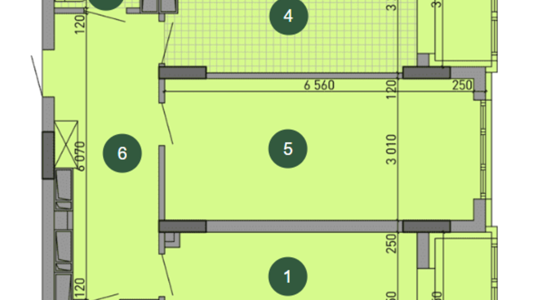 Планування 2-кімнатної квартири в ЖК Паркове місто 78.36 м², фото 647613