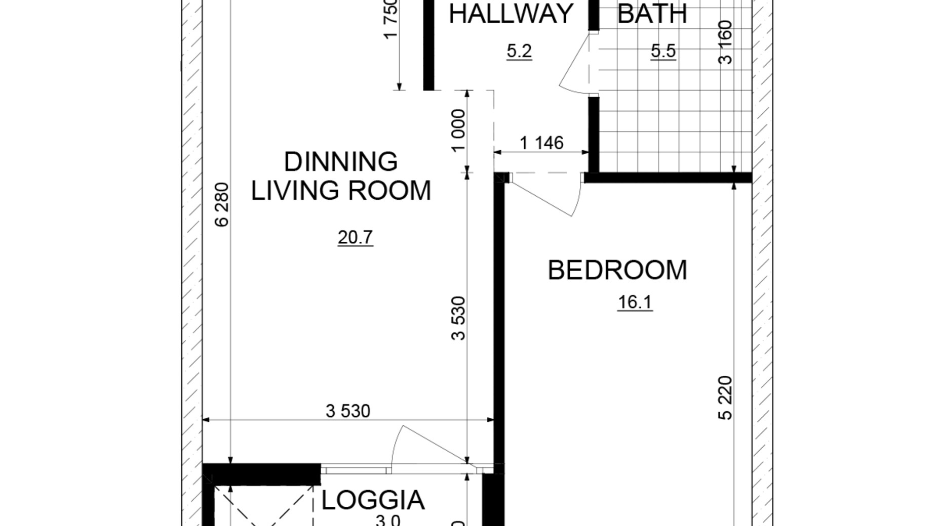 Планировка 1-комнатной квартиры в ЖК Русановская Гавань 50.5 м², фото 647819