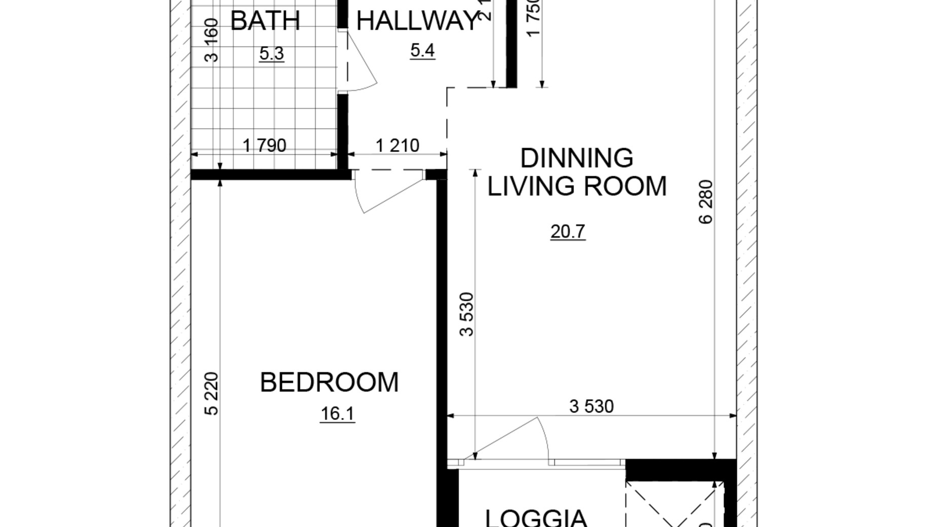 Планировка 1-комнатной квартиры в ЖК Русановская Гавань 50.4 м², фото 647824
