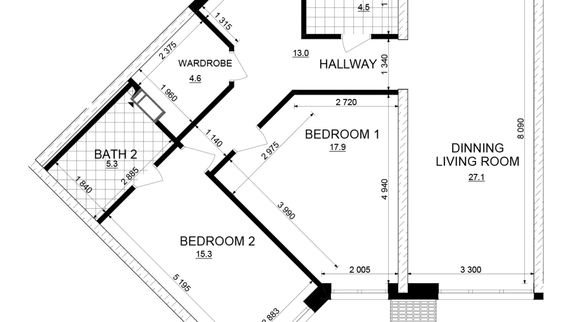 Планировка 2-комнатной квартиры в ЖК Русановская Гавань 87.7 м², фото 647826