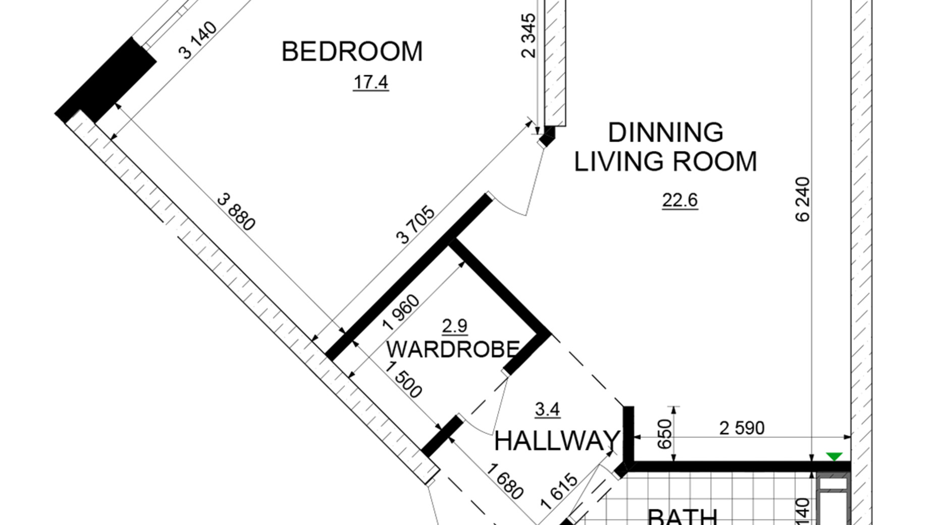 Планировка 1-комнатной квартиры в ЖК Русановская Гавань 51.8 м², фото 647828