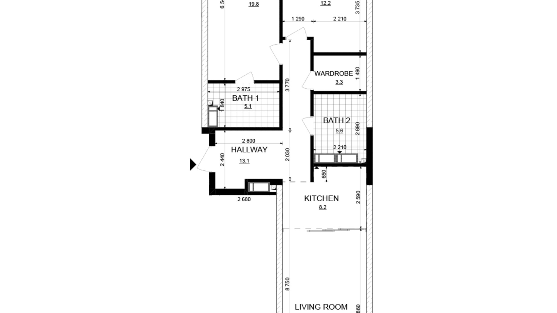 Планировка 3-комнатной квартиры в ЖК Русановская Гавань 93.8 м², фото 647839