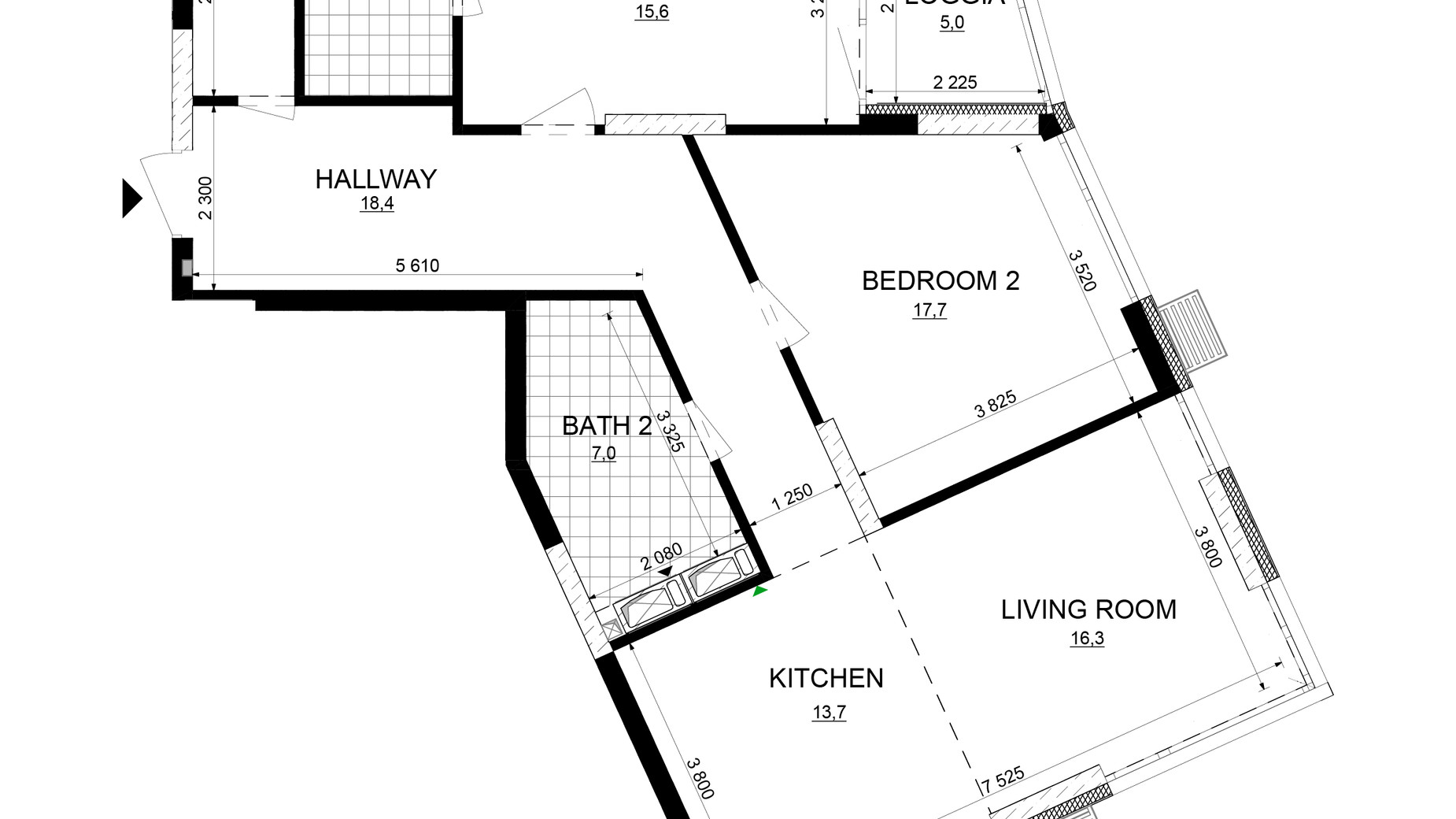 Планировка 3-комнатной квартиры в ЖК Русановская Гавань 102.8 м², фото 647846