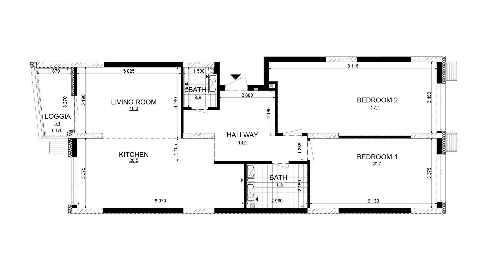 Планировка 2-комнатной квартиры в ЖК Русановская Гавань 117.2 м², фото 647860