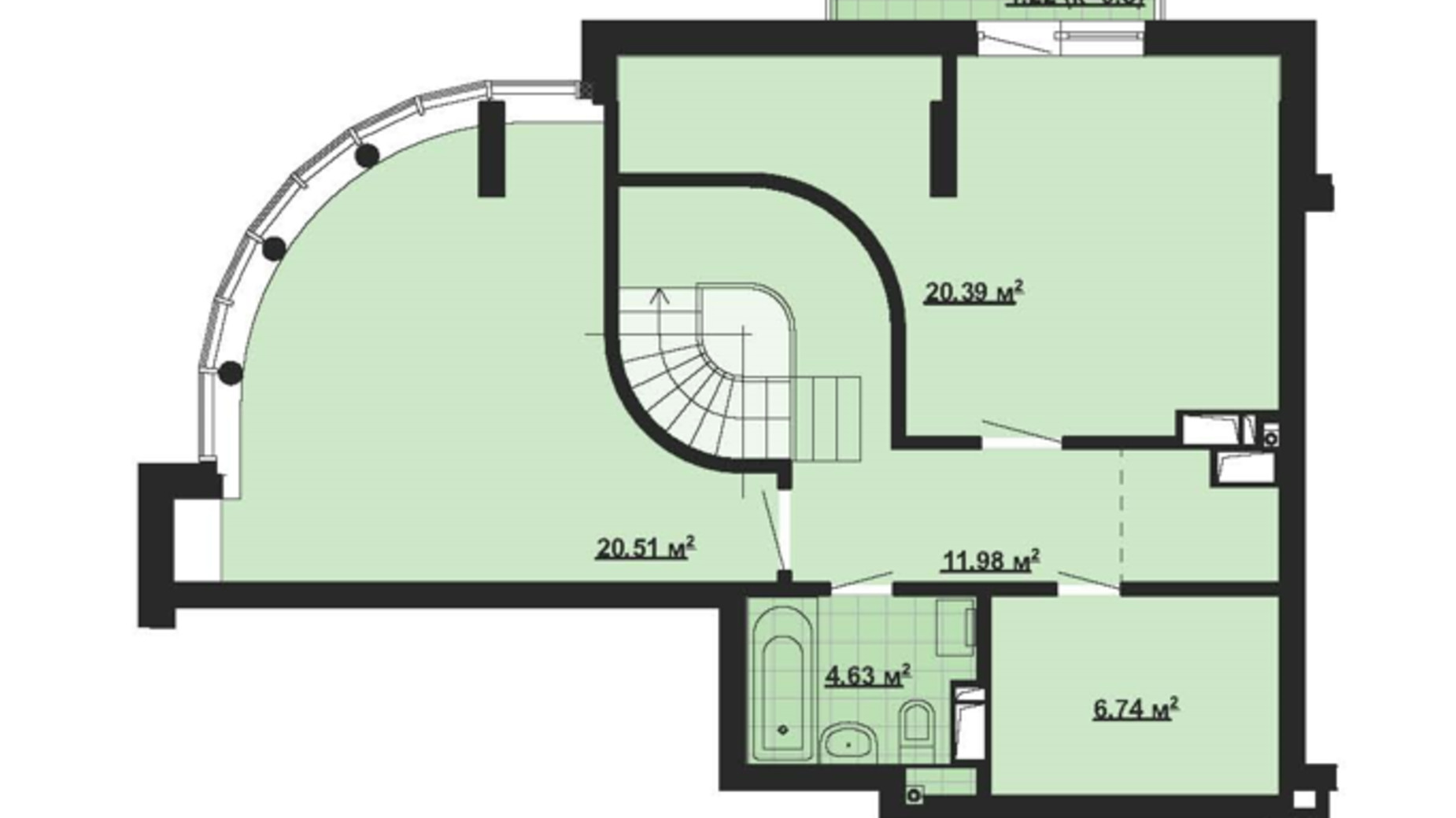 Планировка много­уровневой квартиры в ЖК Парковый Город 134.27 м², фото 650586